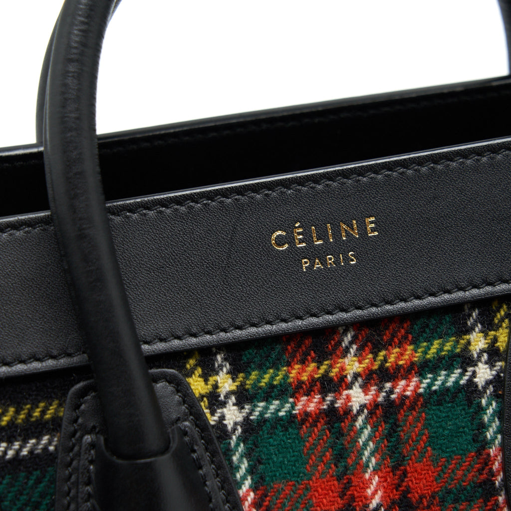 CELINE NANO LUGGAGE BAG FABRIC/ LEATHER MULTICOLOUR