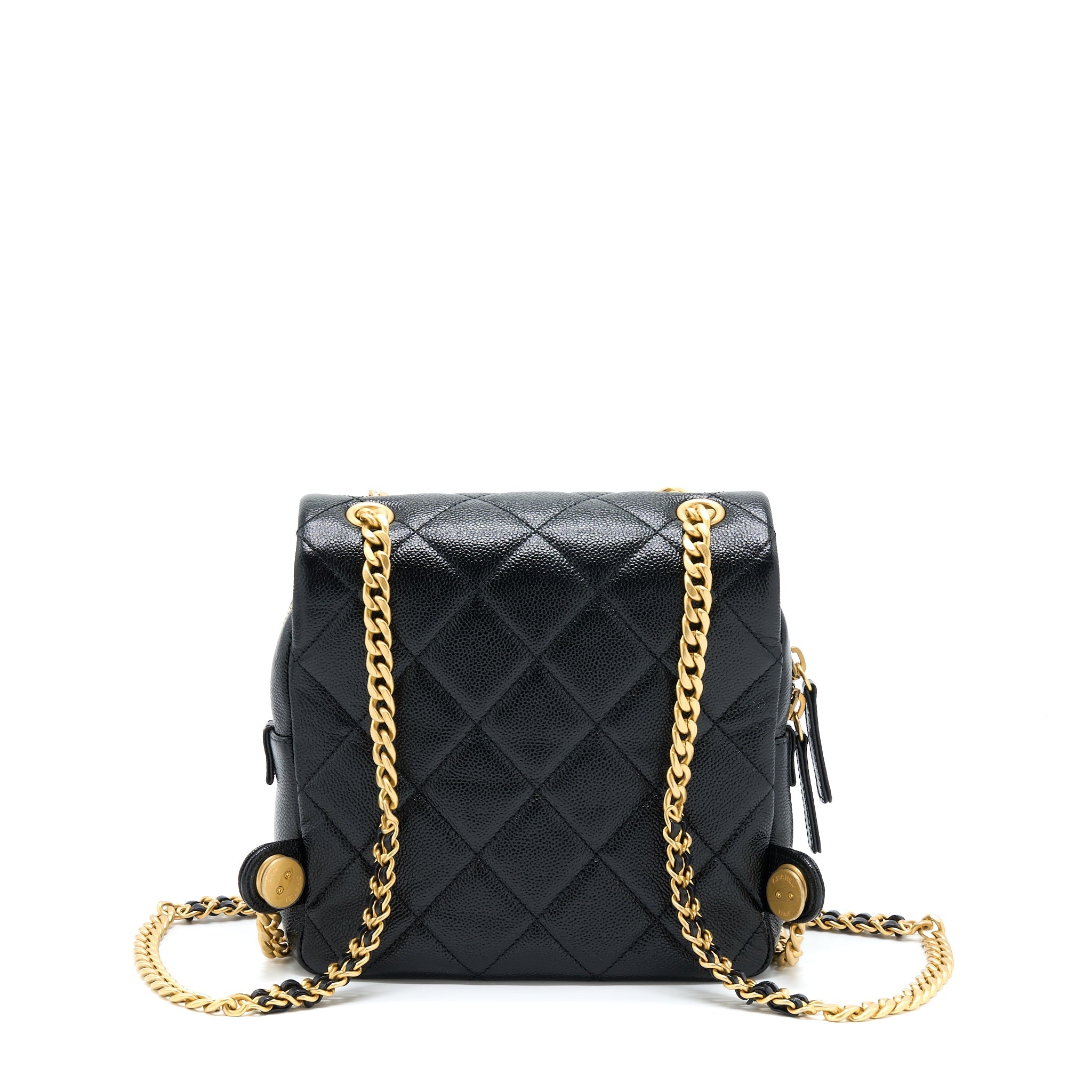 CHANEL 22P FLAP BACKPACK CAVIAR BLACK GHW (MICROCHIP)
