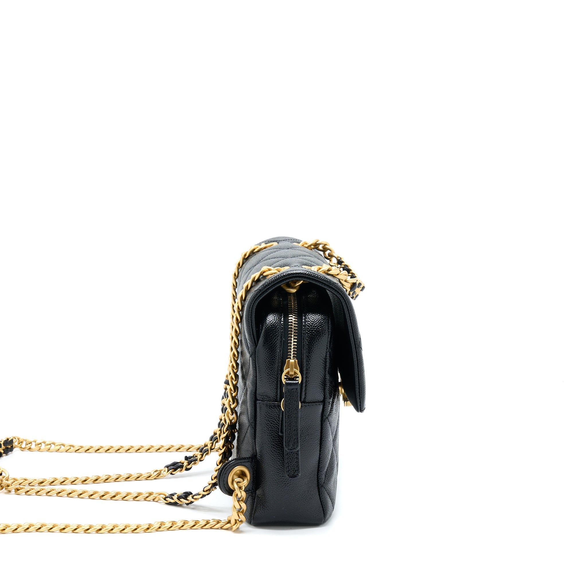 CHANEL 22P FLAP BACKPACK CAVIAR BLACK GHW (MICROCHIP)