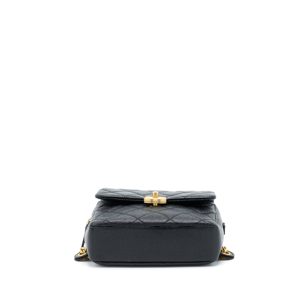CHANEL 22P FLAP BACKPACK CAVIAR BLACK GHW (MICROCHIP)