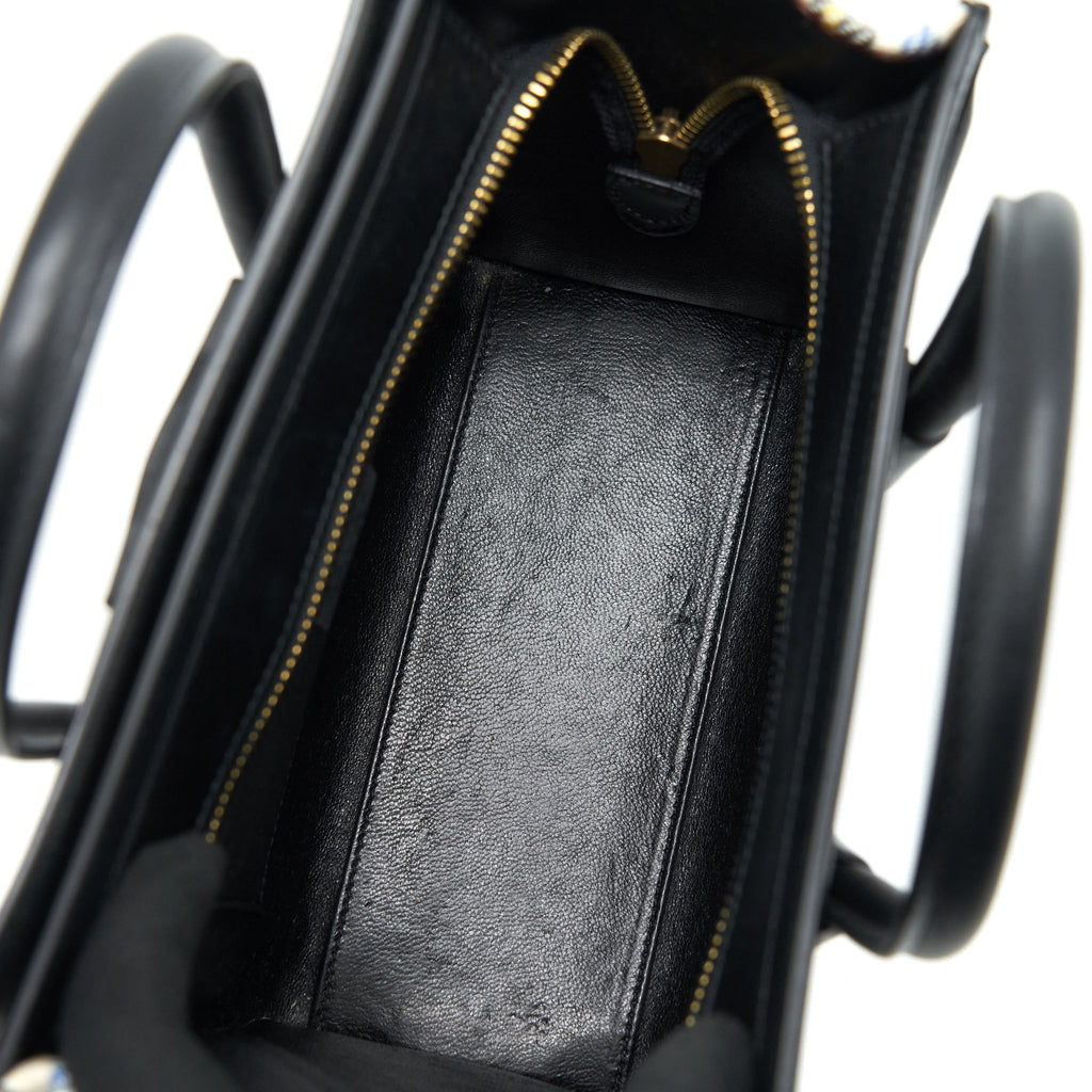 CELINE NANO LUGGAGE BAG FABRIC/ LEATHER MULTICOLOUR
