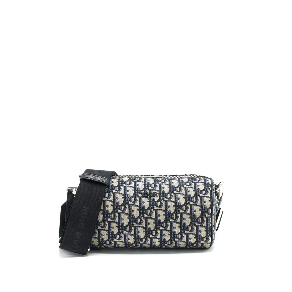 DIOR BLUE OBLIQUE MESSENGER ROLLER BAG