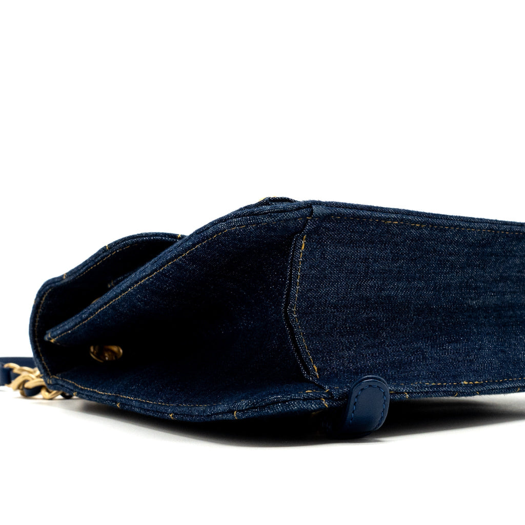 CHANEL 23S FLAP BACKPACK DENIM BLUE BRUSHED GHW (MICROCHIP)