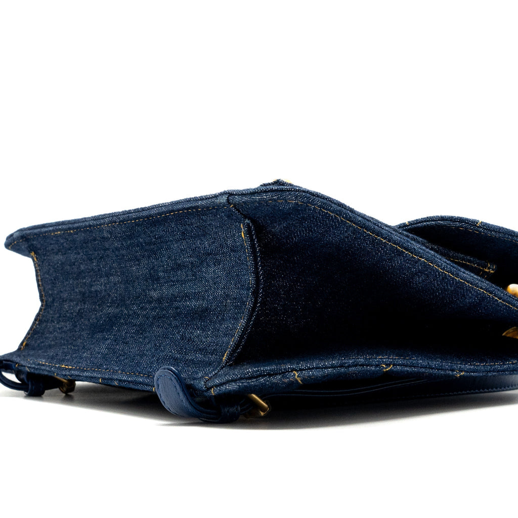 CHANEL 23S FLAP BACKPACK DENIM BLUE BRUSHED GHW (MICROCHIP)
