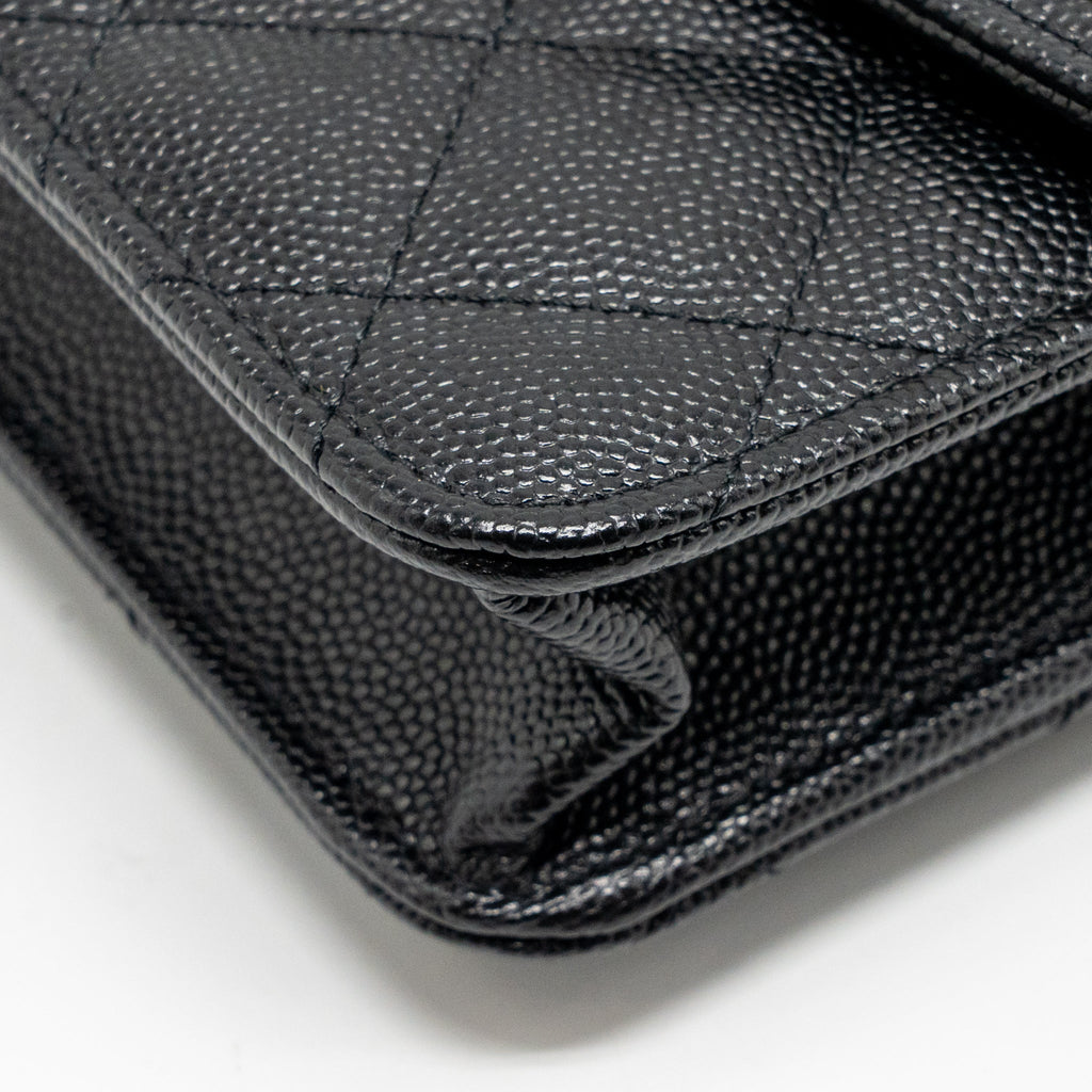 CHANEL 25C QUILTED CC TOP HANDLE MINI BACKPACK CAVIAR BLACK LGHW (MICROCHIP)