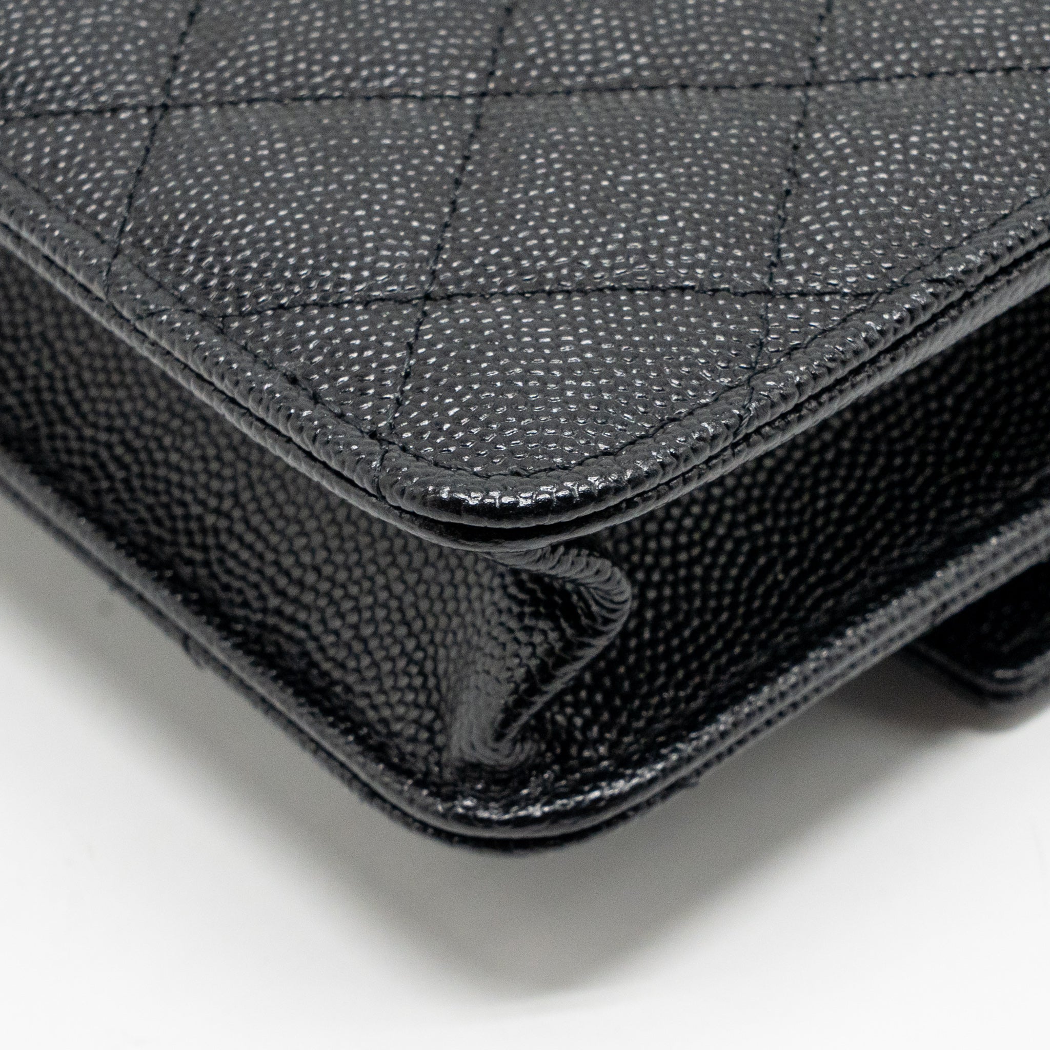 CHANEL 25C QUILTED CC TOP HANDLE MINI BACKPACK CAVIAR BLACK LGHW (MICROCHIP)