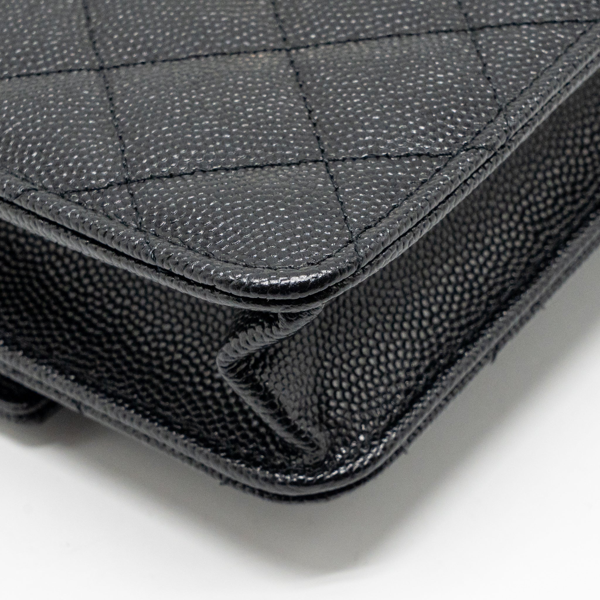 CHANEL 25C QUILTED CC TOP HANDLE MINI BACKPACK CAVIAR BLACK LGHW (MICROCHIP)