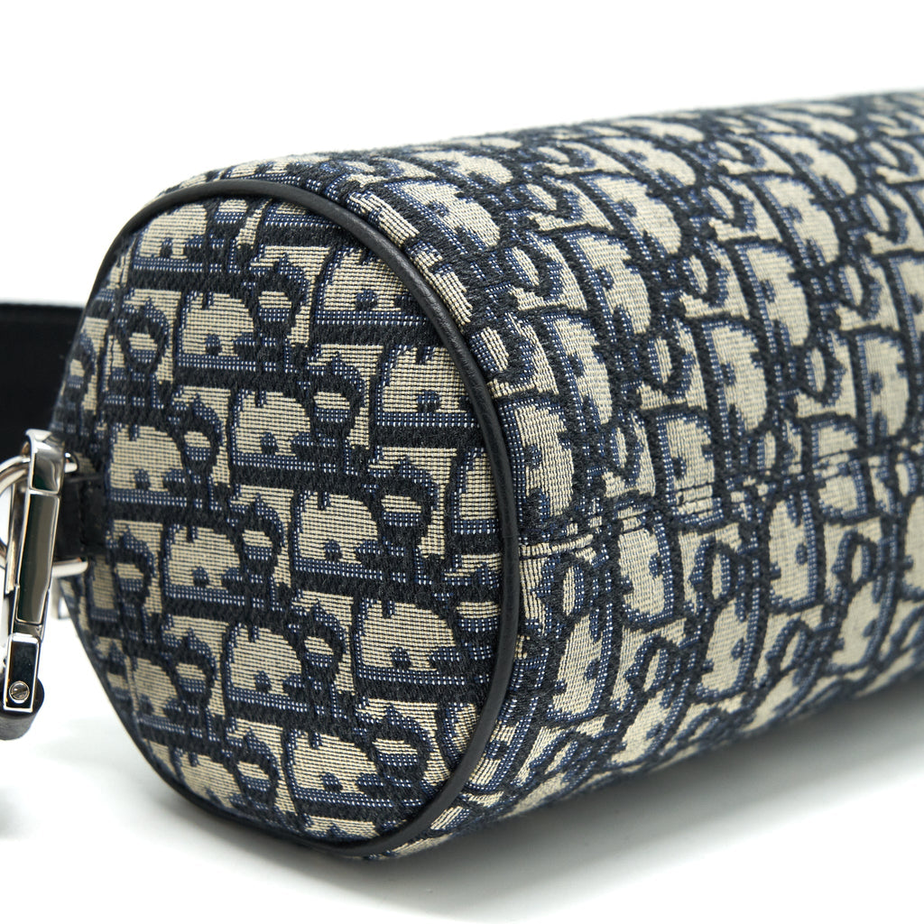 DIOR BLUE OBLIQUE MESSENGER ROLLER BAG