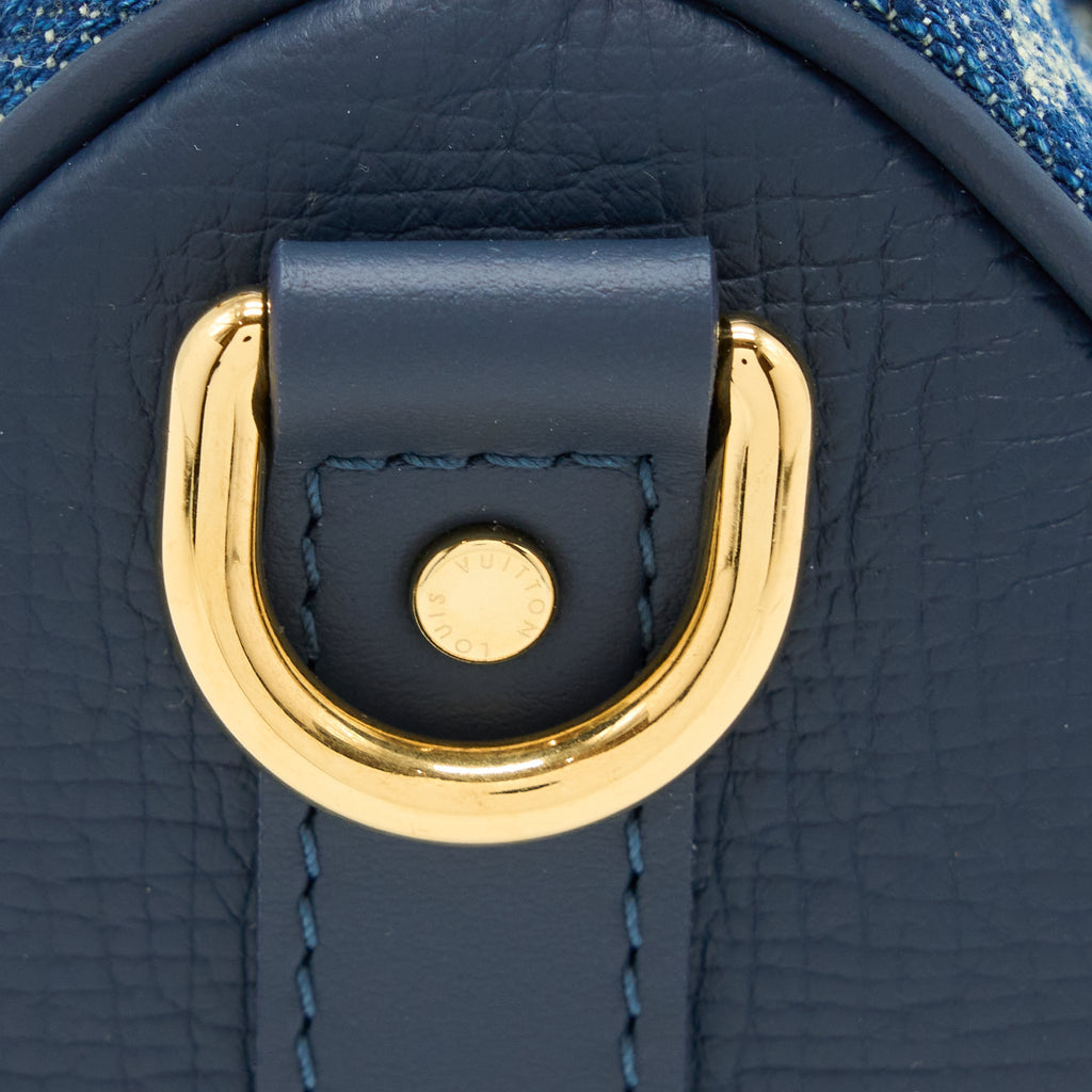LOUIS VUITTON KEEPALL XS MONOGRAM DENIM/LEATHER BLUE GHW