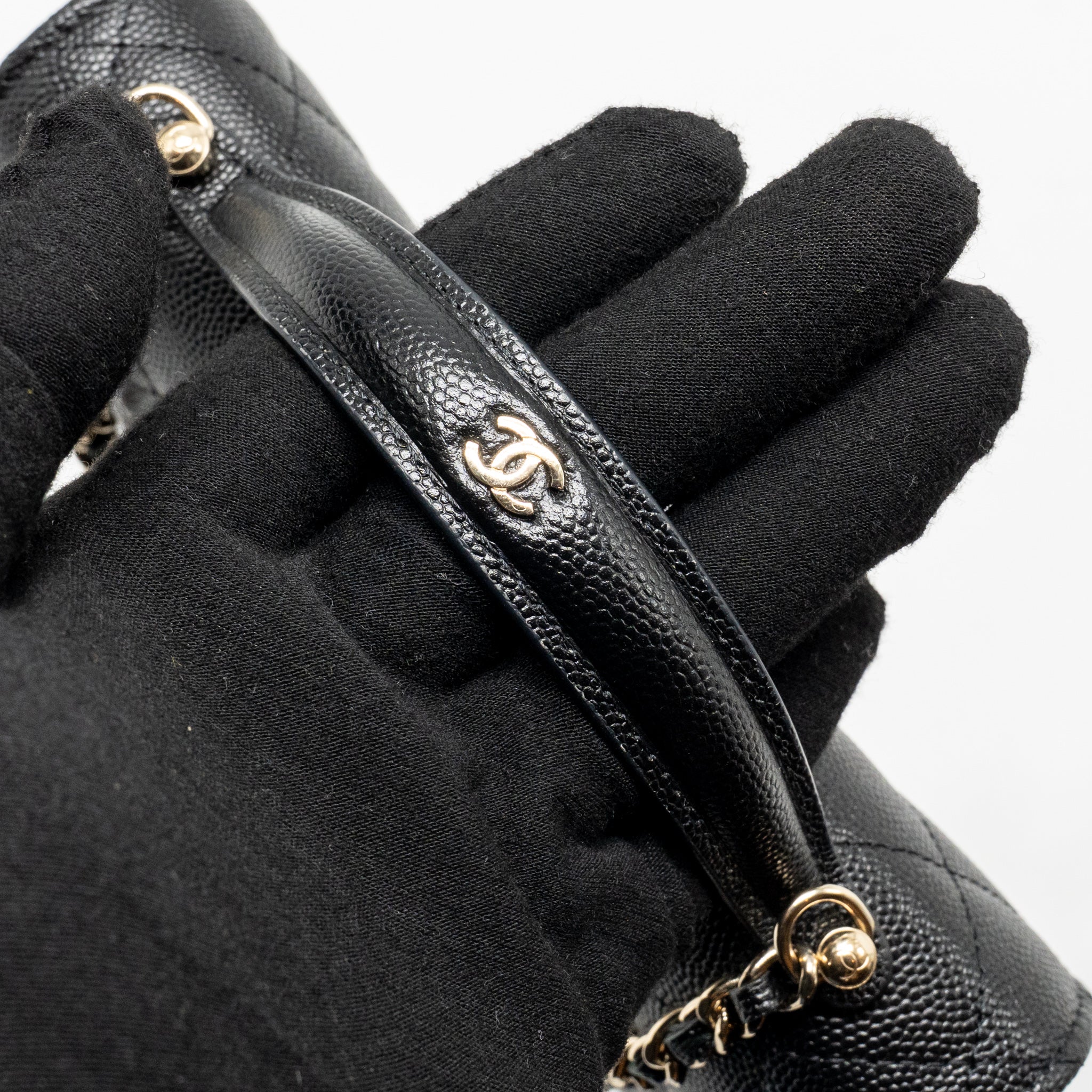 CHANEL 25C QUILTED CC TOP HANDLE MINI BACKPACK CAVIAR BLACK LGHW (MICROCHIP)