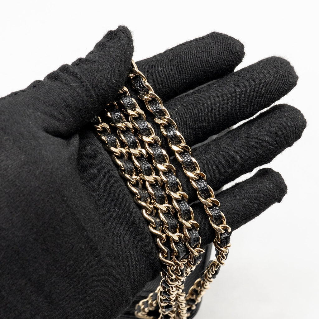 CHANEL 25C QUILTED CC TOP HANDLE MINI BACKPACK CAVIAR BLACK LGHW (MICROCHIP)