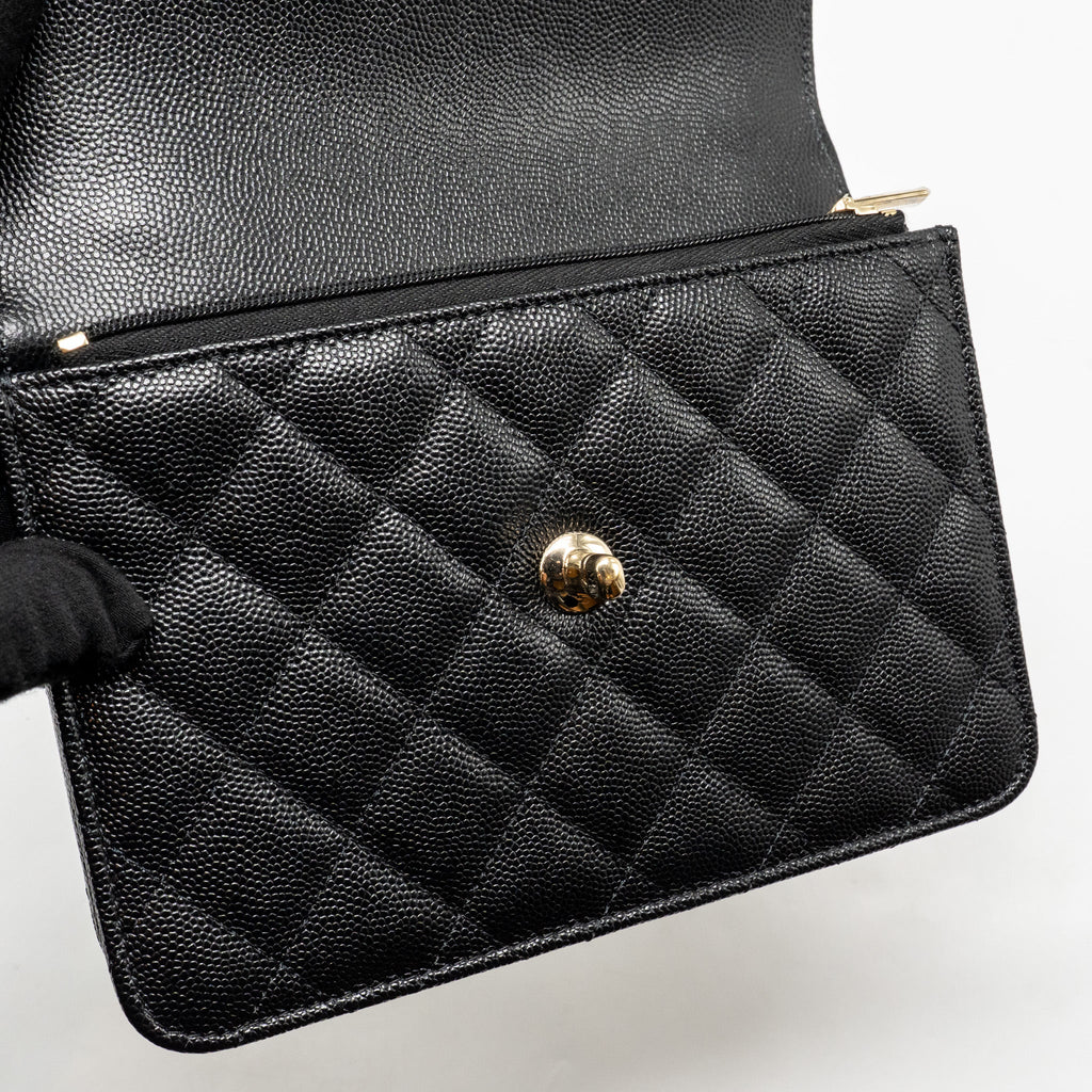 CHANEL 25C QUILTED CC TOP HANDLE MINI BACKPACK CAVIAR BLACK LGHW (MICROCHIP)