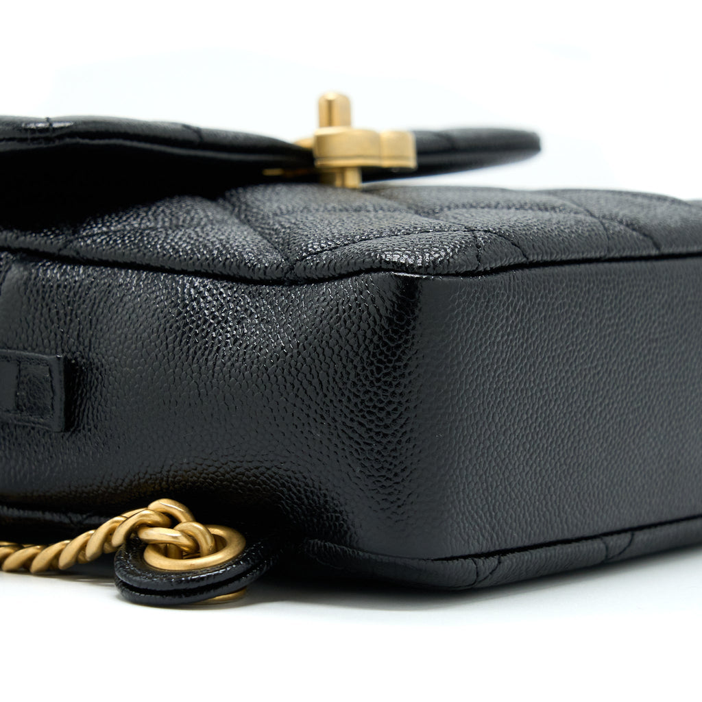 CHANEL 22P FLAP BACKPACK CAVIAR BLACK GHW (MICROCHIP)