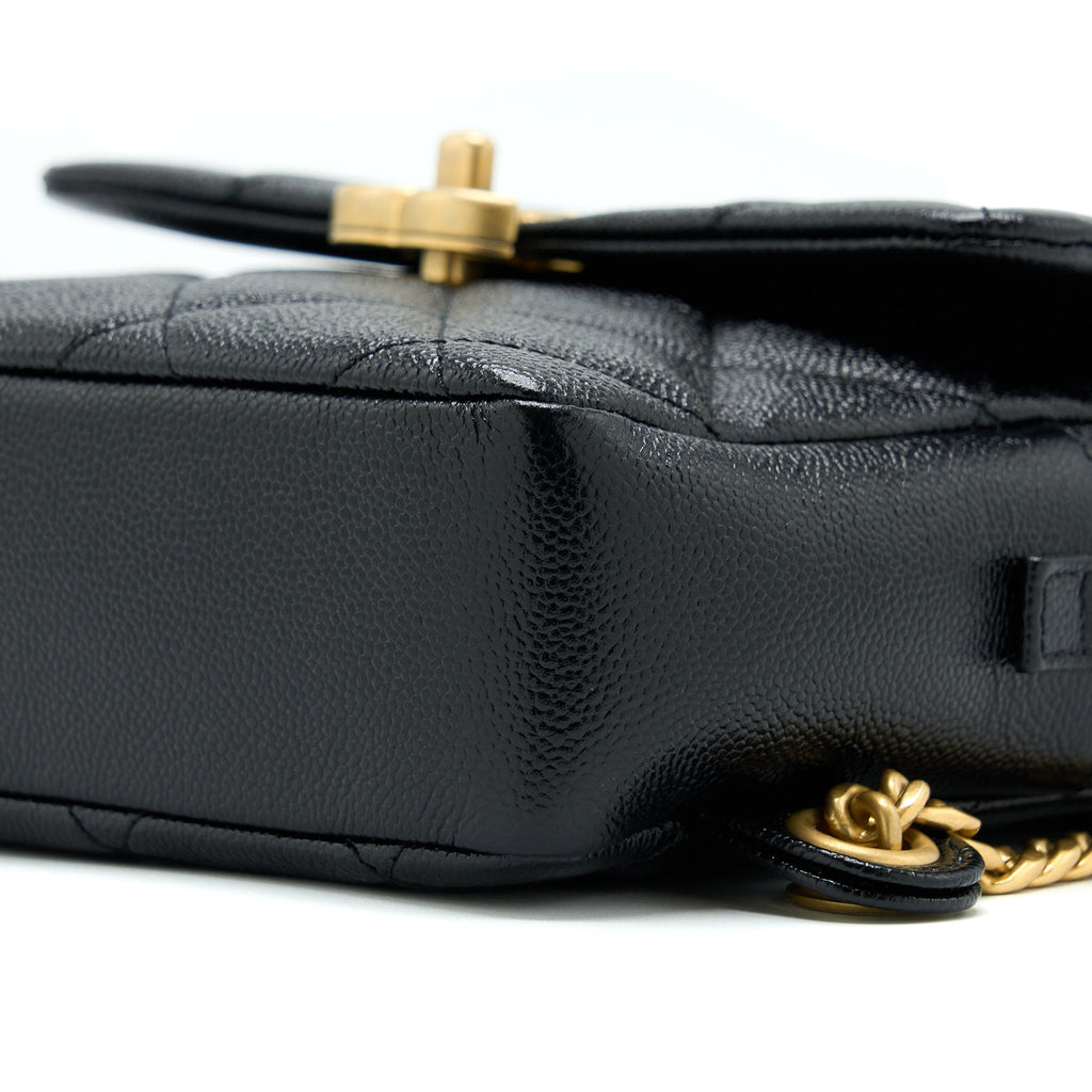 CHANEL 22P FLAP BACKPACK CAVIAR BLACK GHW (MICROCHIP)