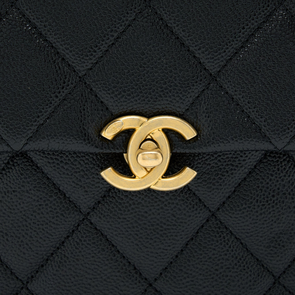 CHANEL 22P FLAP BACKPACK CAVIAR BLACK GHW (MICROCHIP)