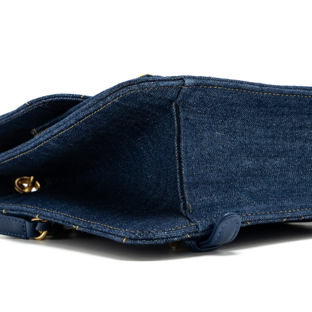 CHANEL 23S FLAP BACKPACK DENIM BLUE WITH GHW (MICROCHIP)
