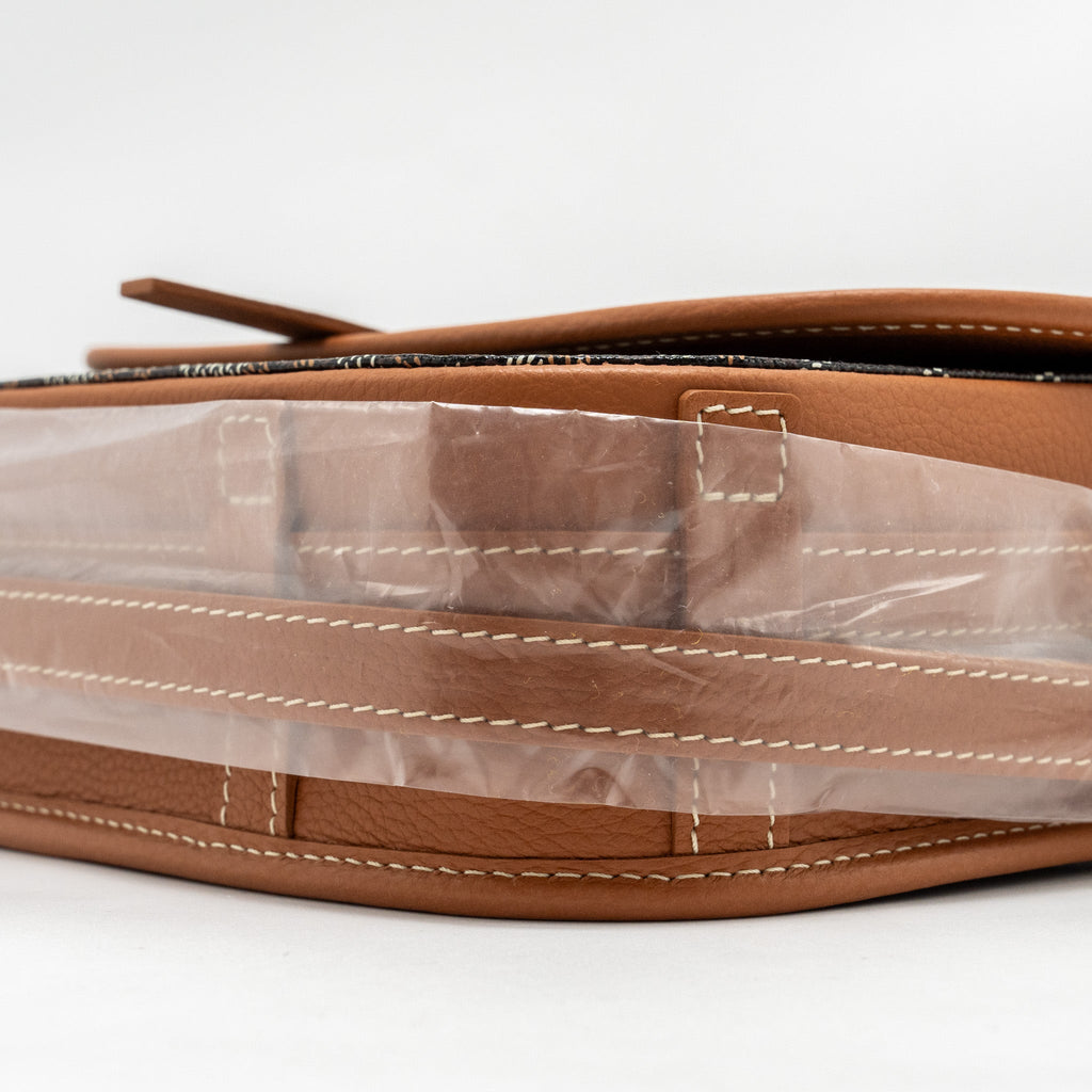 GOYARD BELVEDERE PM MESSENGER  BAG GOYARDLINE CANVAS/CALFSKIN BLACK/TAN SHW