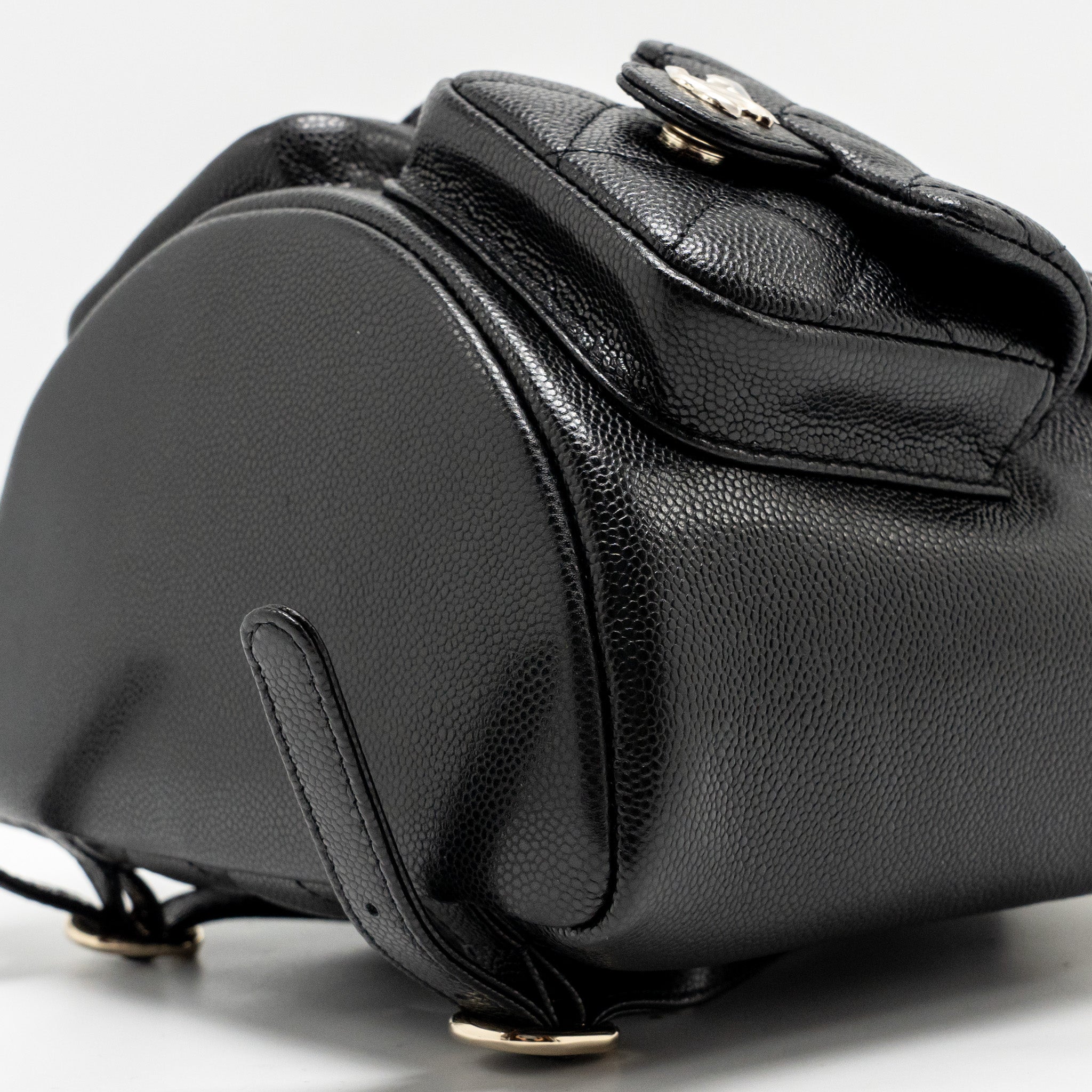 CHANEL TRIPLE PACK DUMA BACKPACK CAVIAR BLACK LGHW (MICROCHIP)