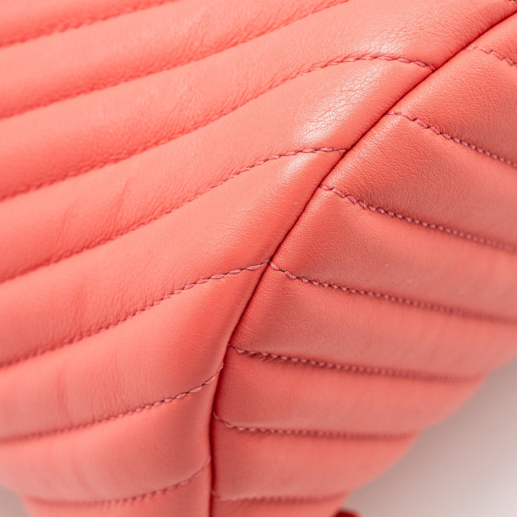 CHANEL SMALL URBAN SPIRIT BACKPACK CHEVRON CALFSKIN PINK SHW