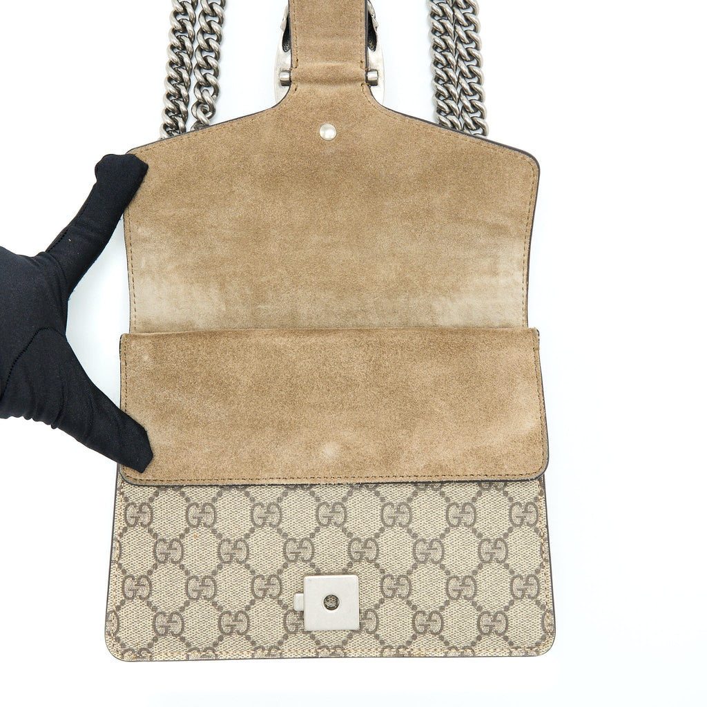 GUCCI MINI DIONYSUS SUPREME SUEDE CROSSBODY BAG SHW