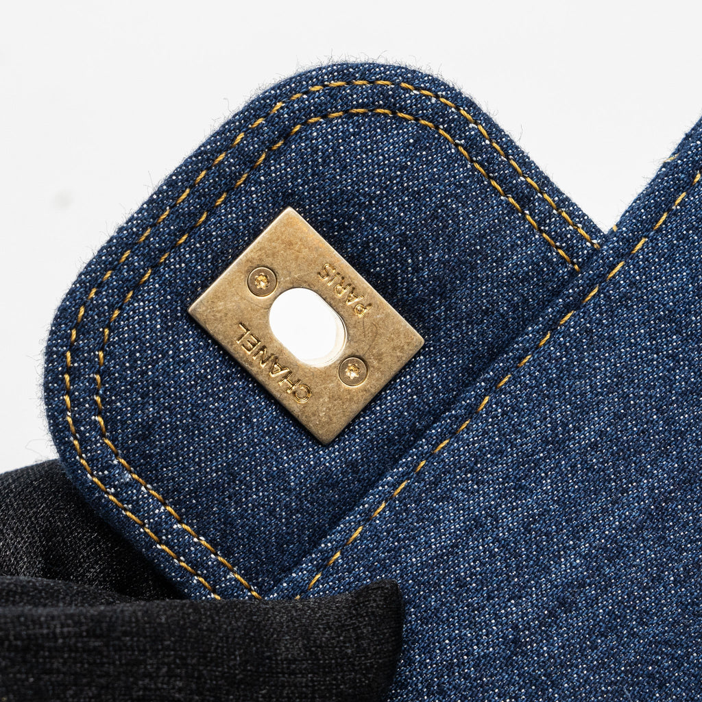CHANEL 23S FLAP BACKPACK DENIM BLUE BRUSHED GHW (MICROCHIP)