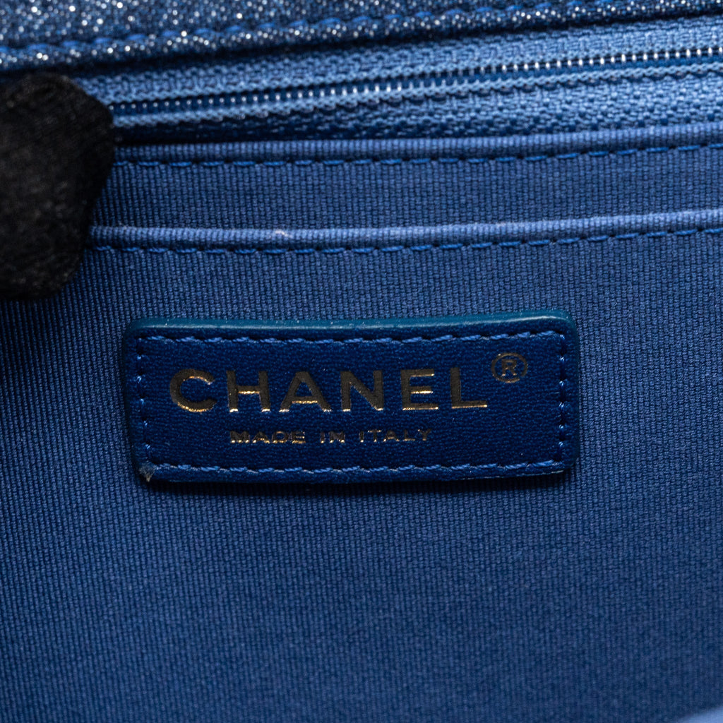 CHANEL 23S FLAP BACKPACK DENIM BLUE BRUSHED GHW (MICROCHIP)