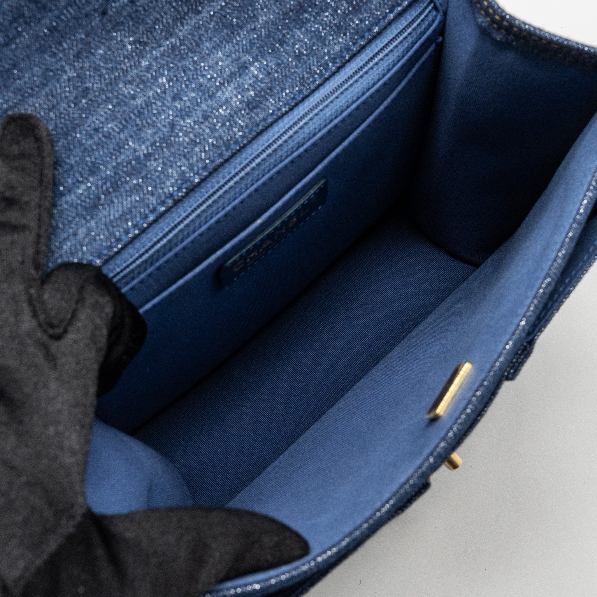 CHANEL 23S FLAP BACKPACK DENIM BLUE BRUSHED GHW (MICROCHIP)