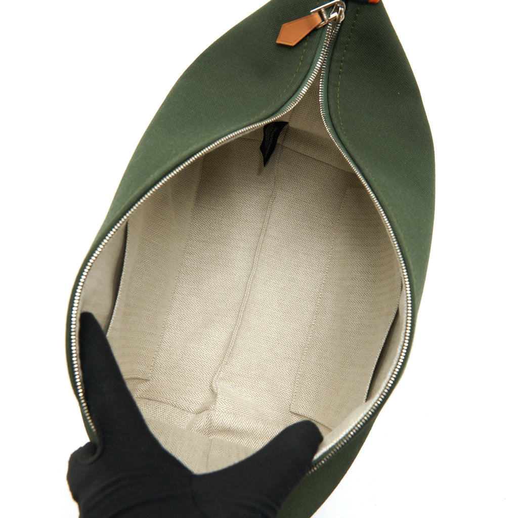 HERMES BRIDE-A-BRAC CASE LARGE MODEL TRAVEL POUCH DARK GREEN