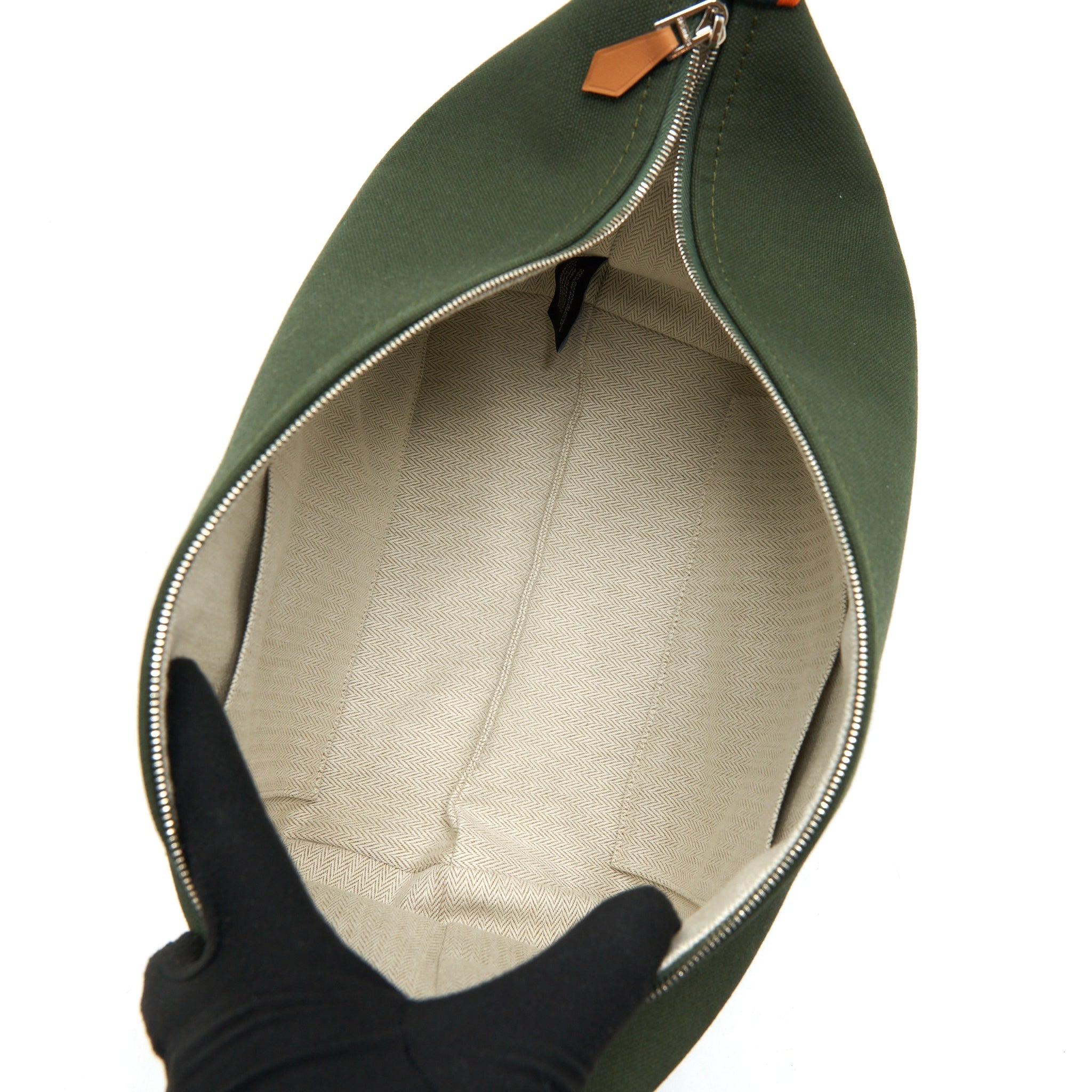 HERMES BRIDE-A-BRAC CASE LARGE MODEL TRAVEL POUCH DARK GREEN