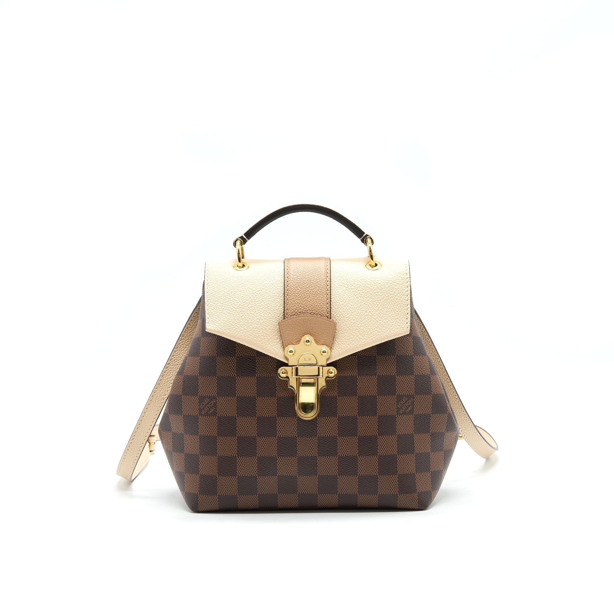 LOUIS VUITTON CLAPTON BACKPACK DAMIER EBENE LEATHER BROWN