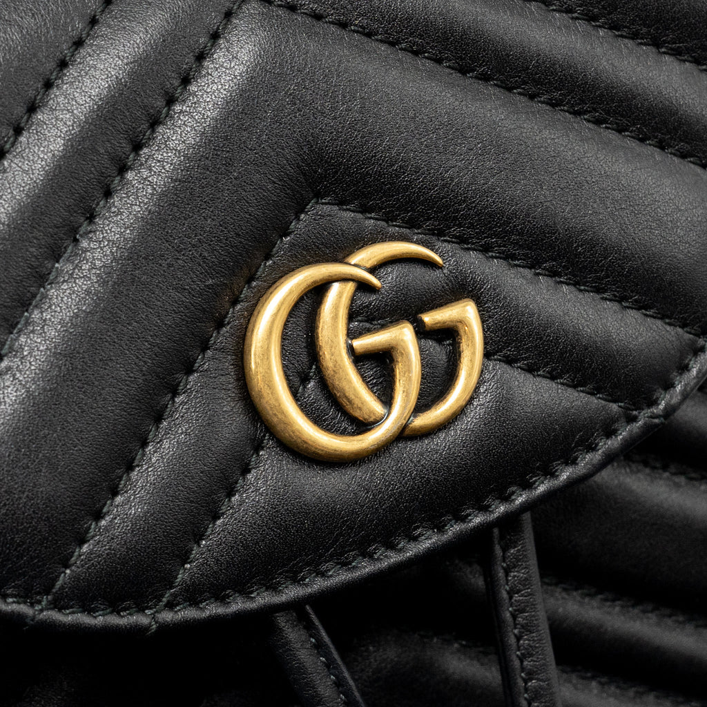 GUCCI GG MARMONT BACKPACK CALFSKIN BLACK GHW