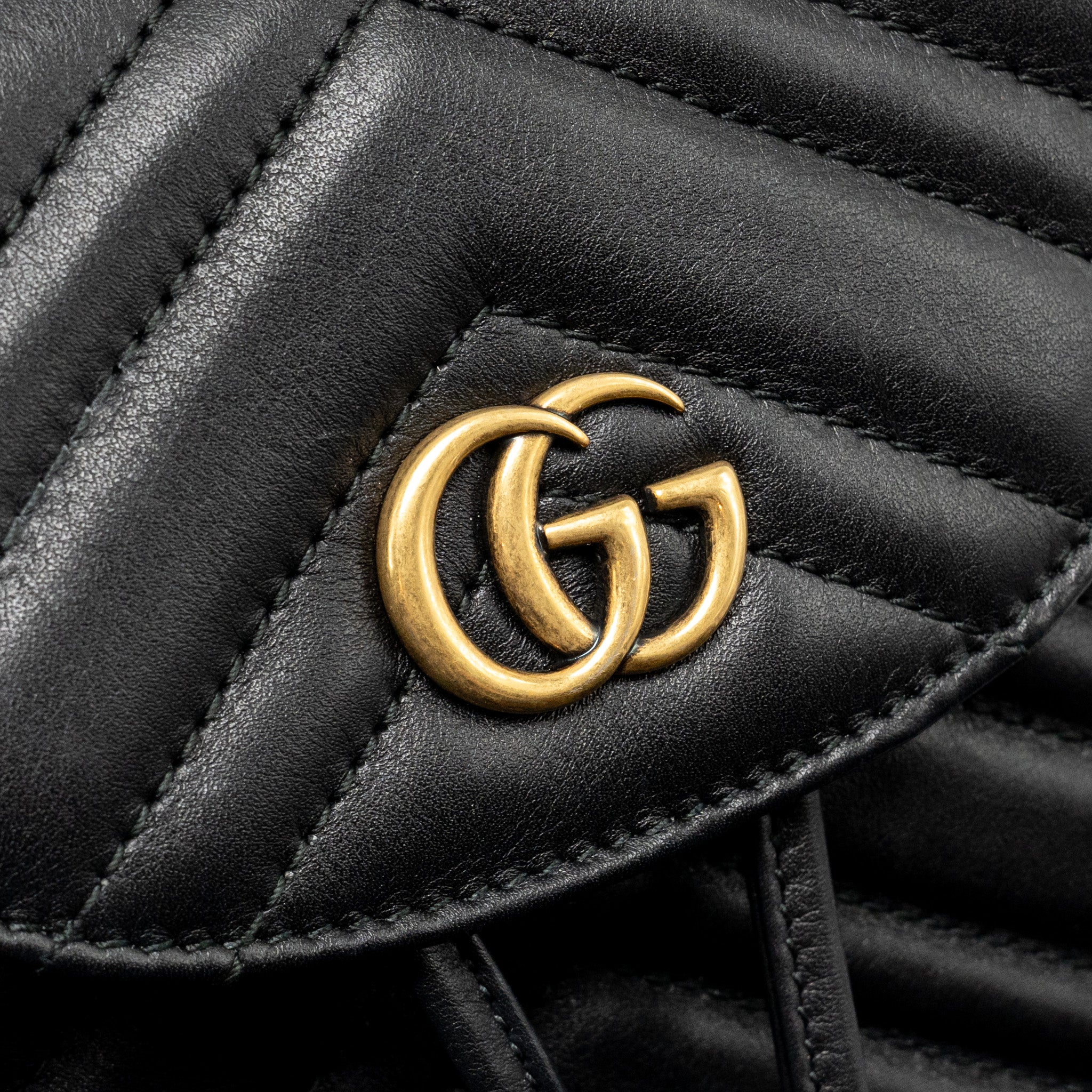 GUCCI GG MARMONT BACKPACK CALFSKIN BLACK GHW
