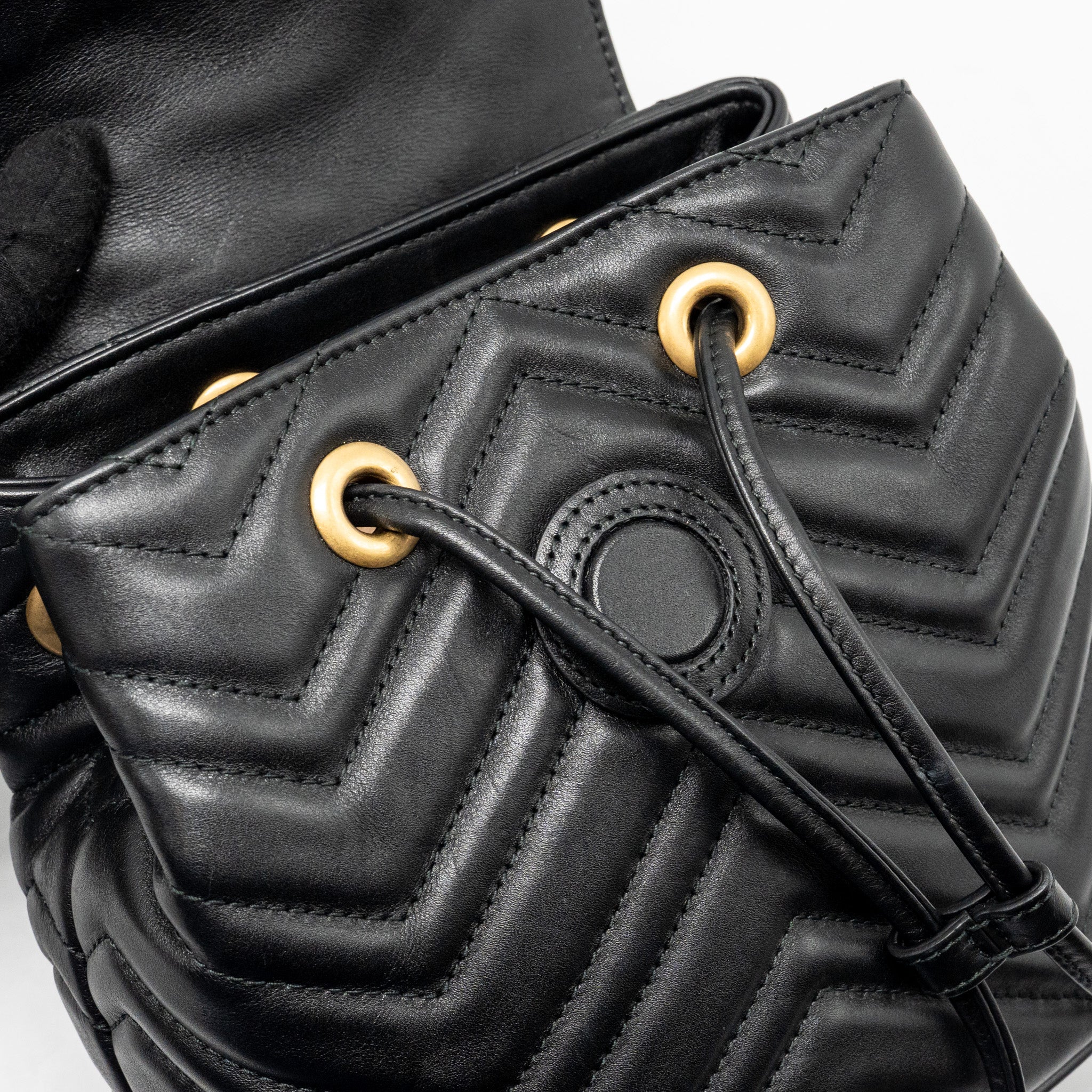 GUCCI GG MARMONT BACKPACK CALFSKIN BLACK GHW