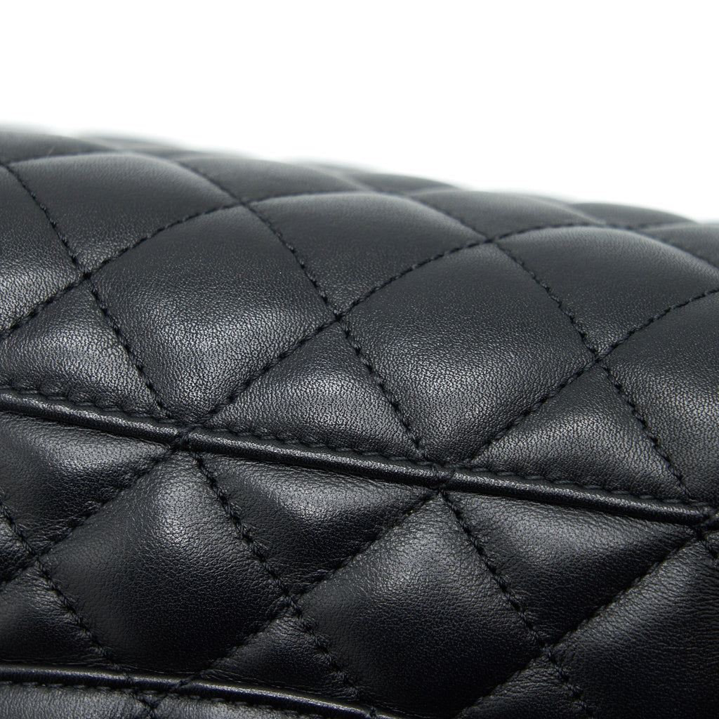 CHANEL QUILTED BACKPACK CALFSKIN BLACK GHW