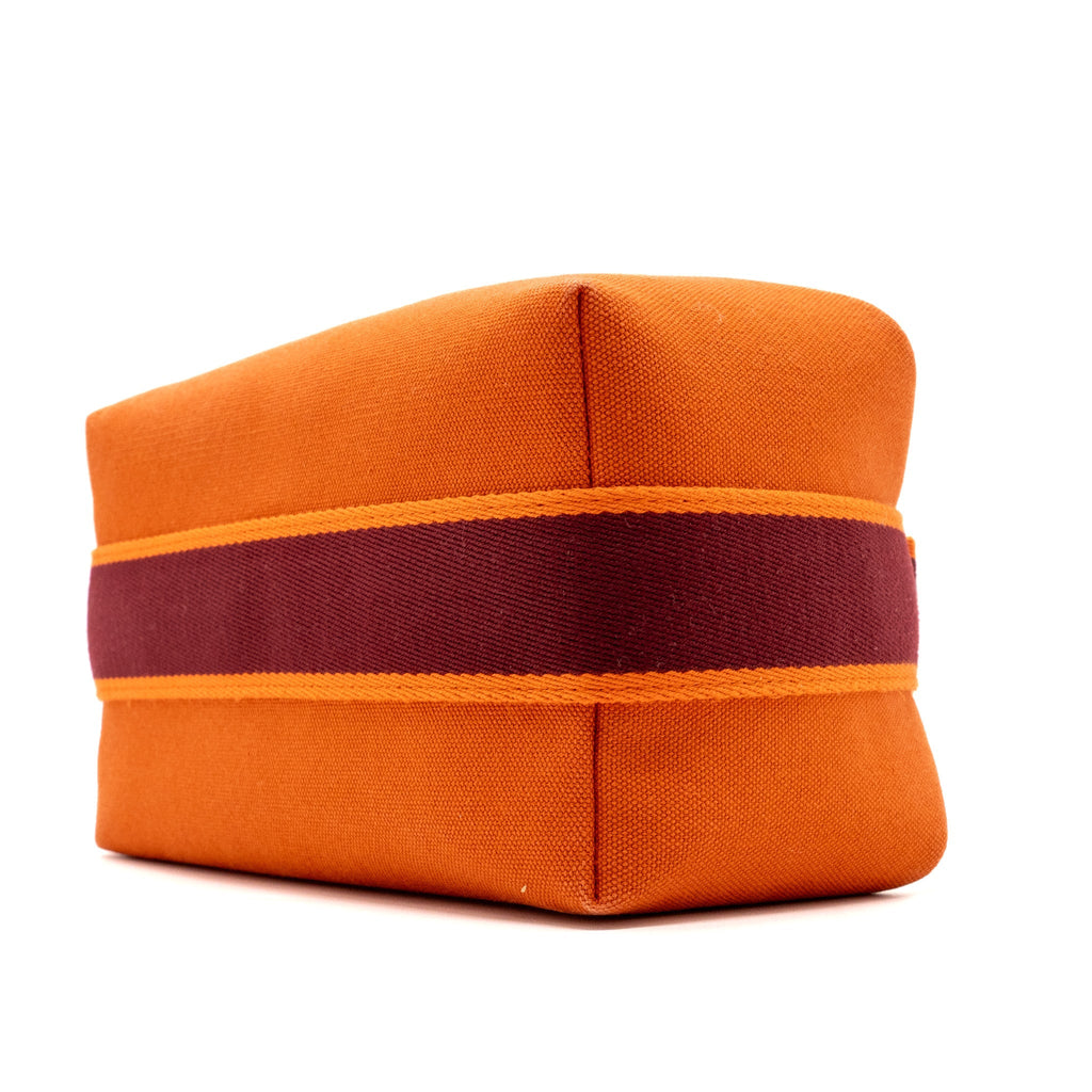 HERMES TROUSSE DE TOILETTE BRIDE A BRAC PM TRAVEL POUCH CANVAS ORANGE FEU SHW