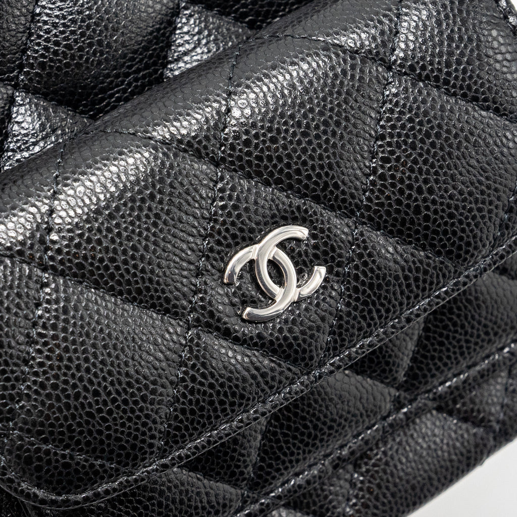 CHANEL 24C MINI BACKPACK/CROSSBODY BAG CAVIAR BLACK SHW(MICROCHIP)