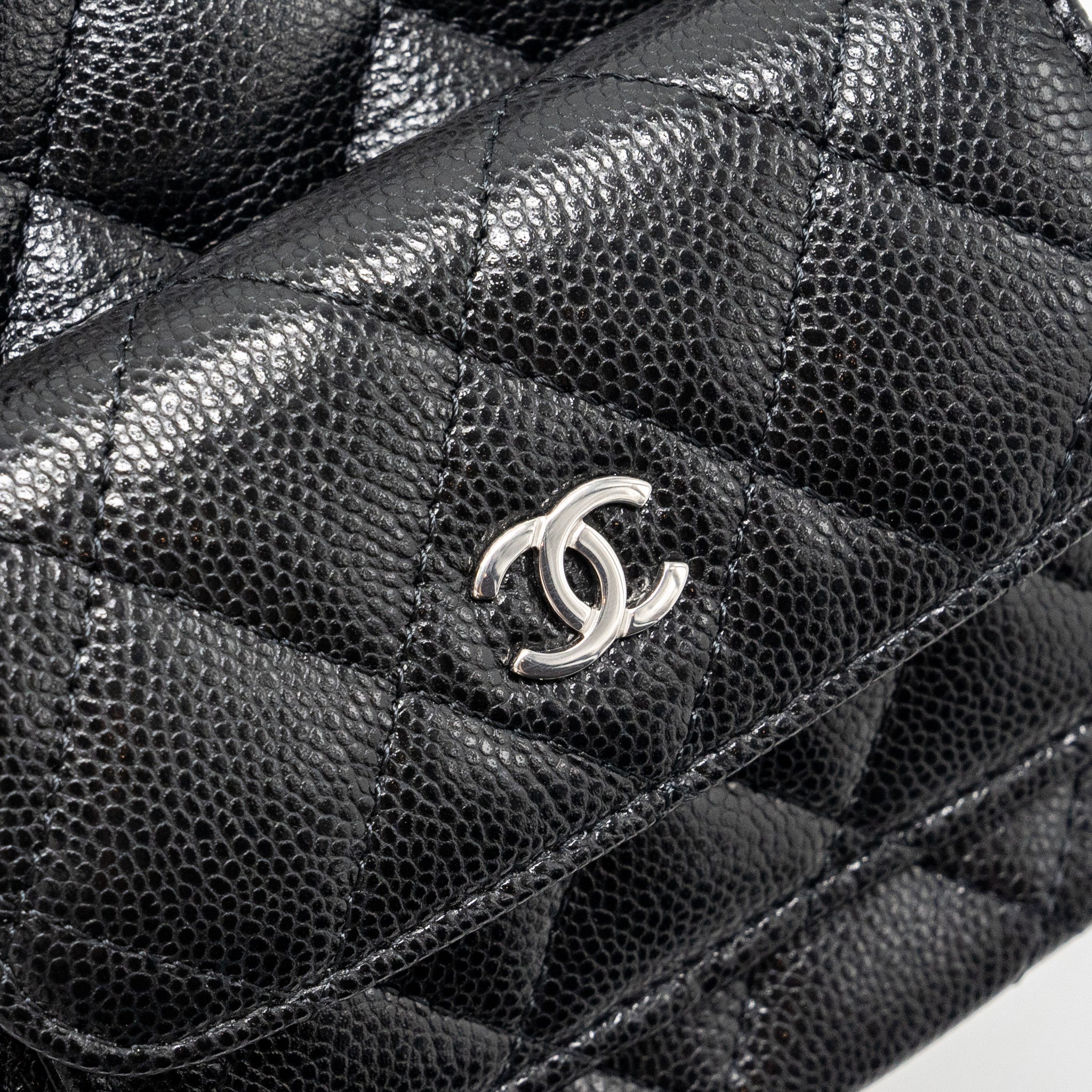 CHANEL 24C MINI BACKPACK/CROSSBODY BAG CAVIAR BLACK SHW(MICROCHIP)