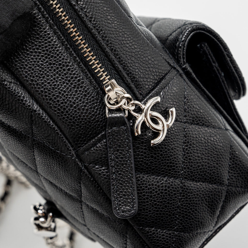 CHANEL 24C MINI BACKPACK/CROSSBODY BAG CAVIAR BLACK SHW(MICROCHIP)