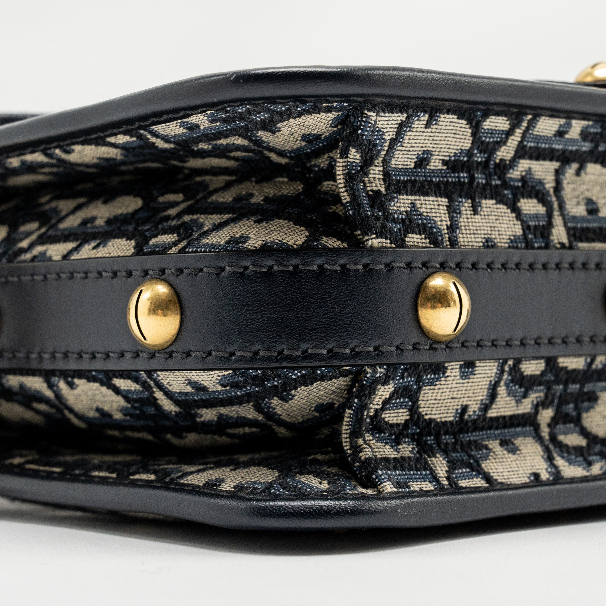 DIOR ADDICT VERTICAL MESSENGER BAG OBLIQUE CANVAS BLUE GHW