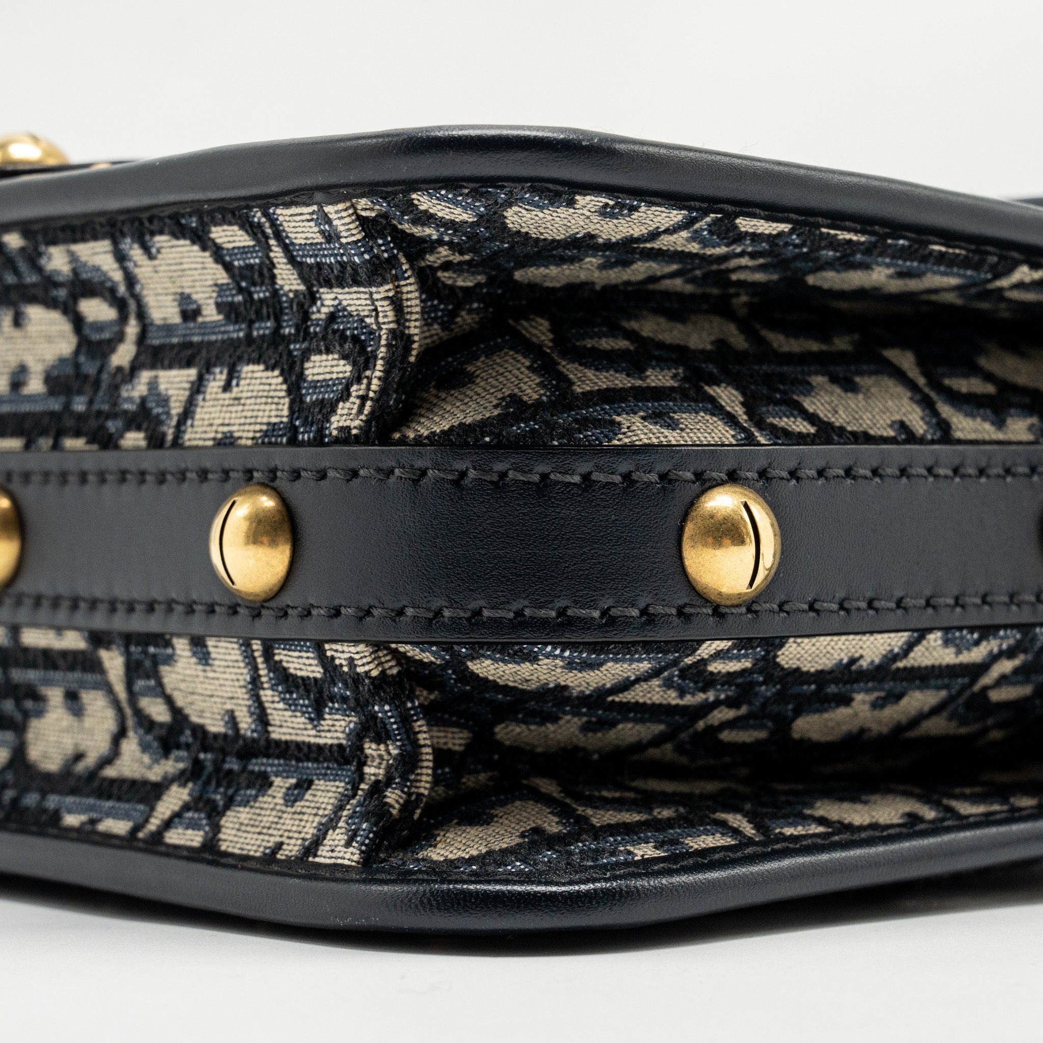 DIOR ADDICT VERTICAL MESSENGER BAG OBLIQUE CANVAS BLUE GHW