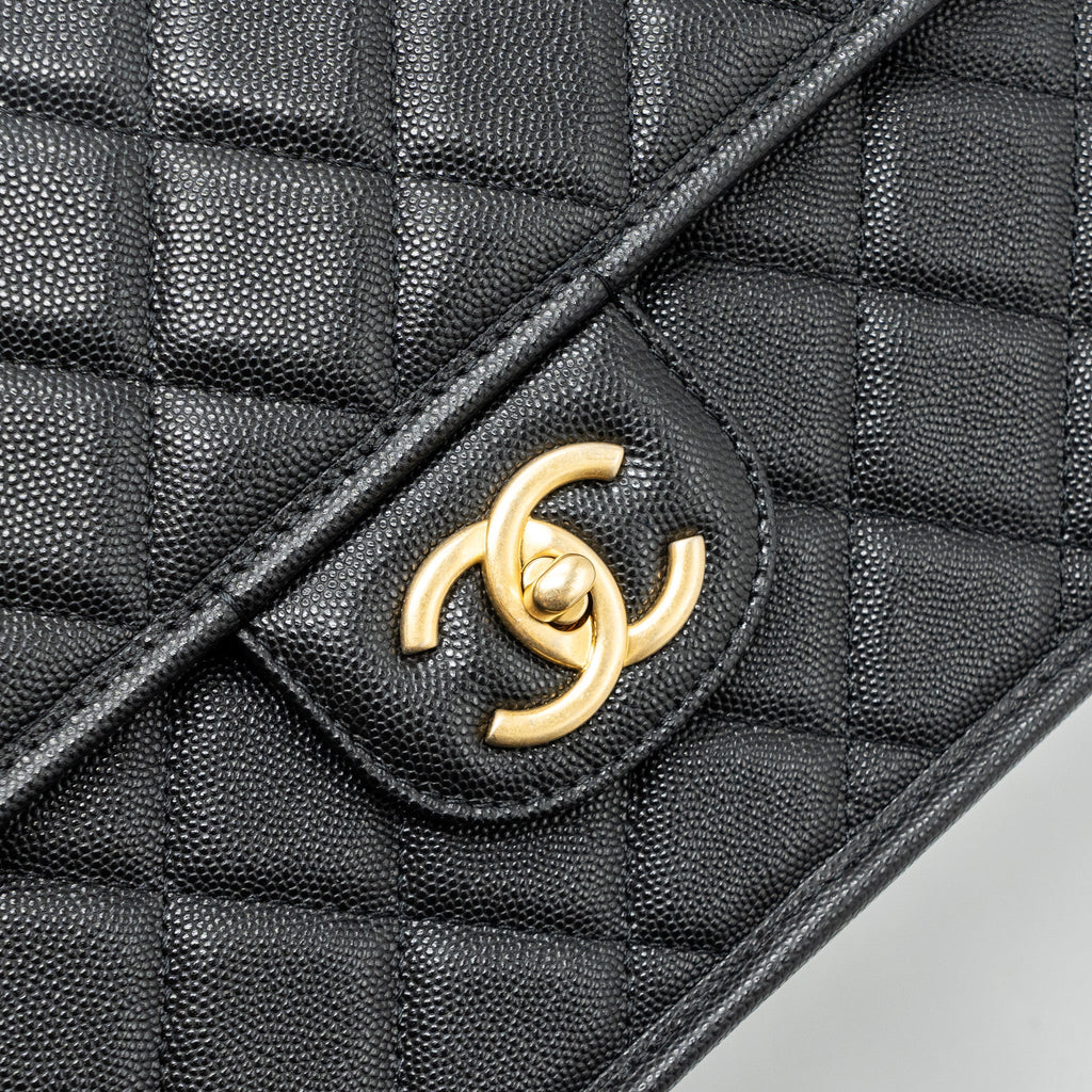 CHANEL 22K LARGE BACKPACK CAVIAR BLACK GHW(MICROCHIP)