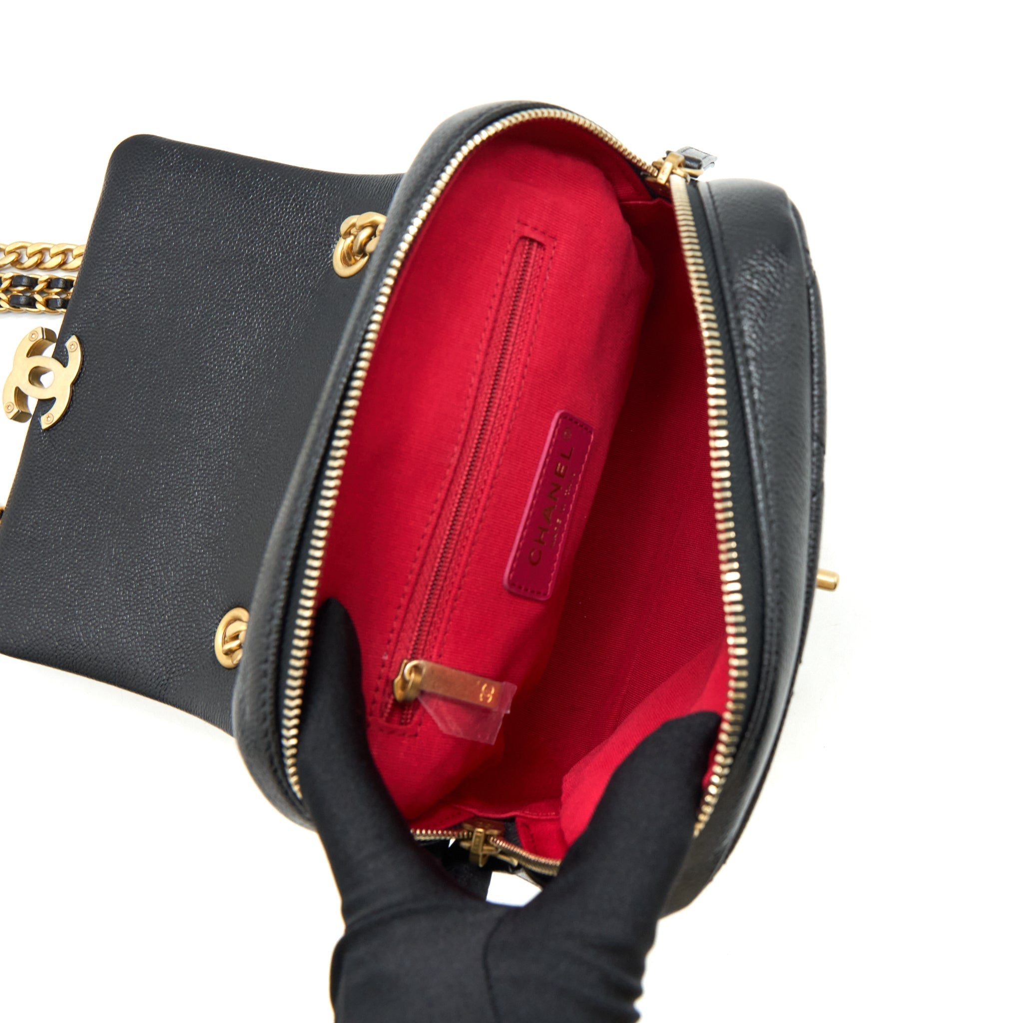CHANEL 22P FLAP BACKPACK CAVIAR BLACK GHW