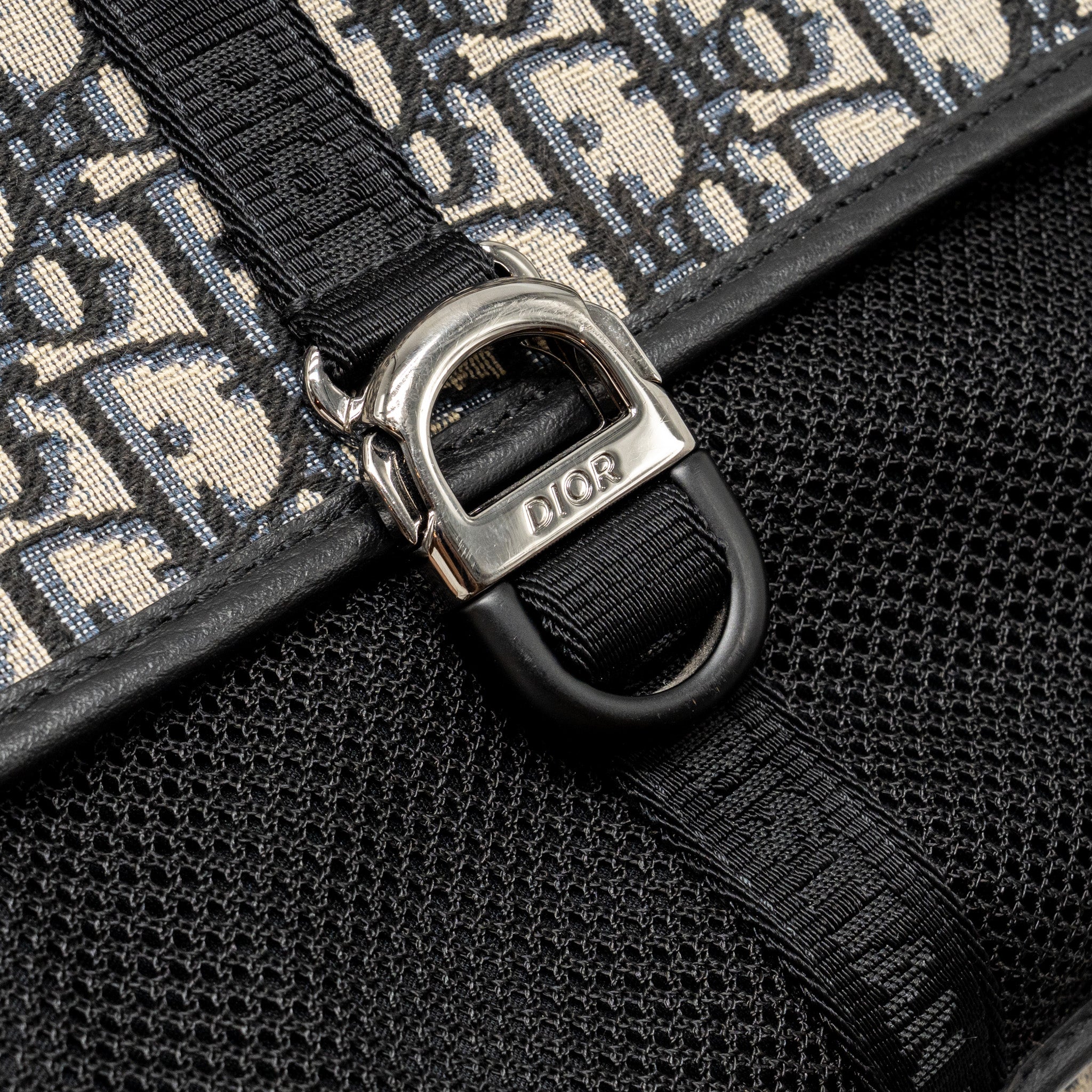 DIOR MEN’S BACKPACK DIOR OBLIQUE CANVAS / CALFSKIN BLUE / BLACK SHW