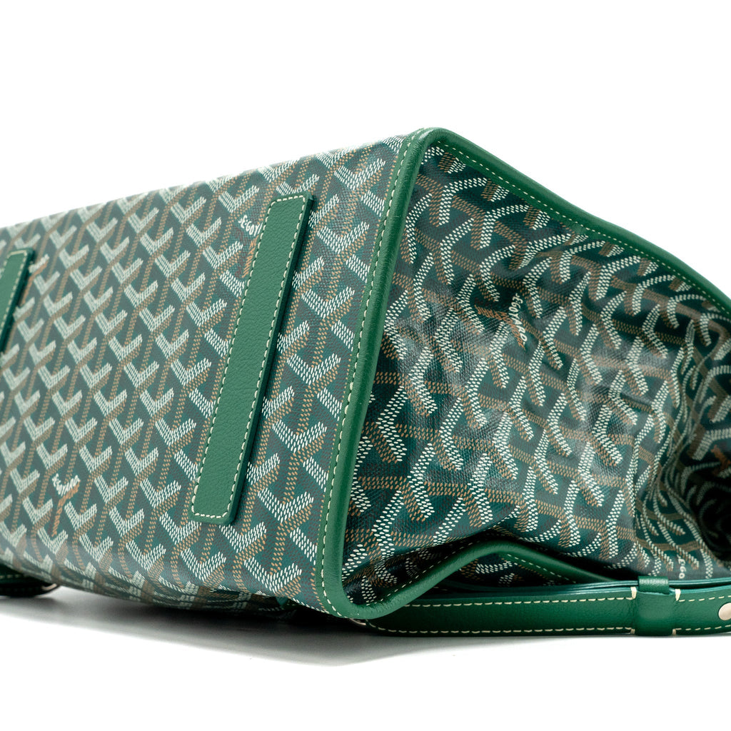 GOYARD SAINT LEGER BACKPACK WITH BULLDOG PRINT CANVAS GREEN SHW