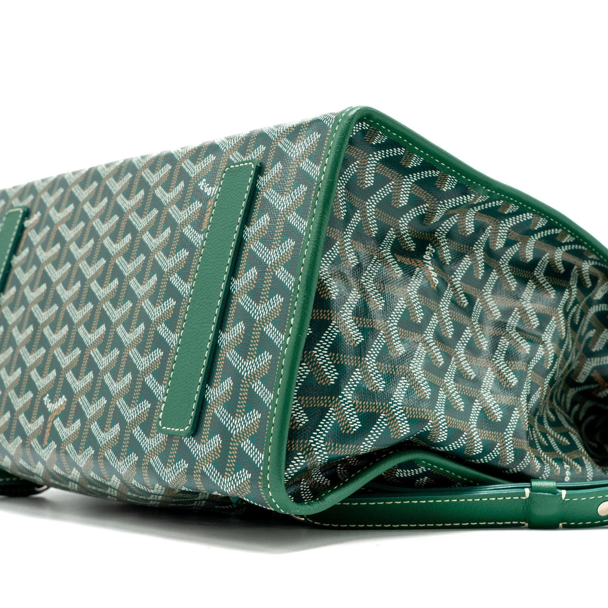 GOYARD SAINT LEGER BACKPACK WITH BULLDOG PRINT CANVAS GREEN SHW