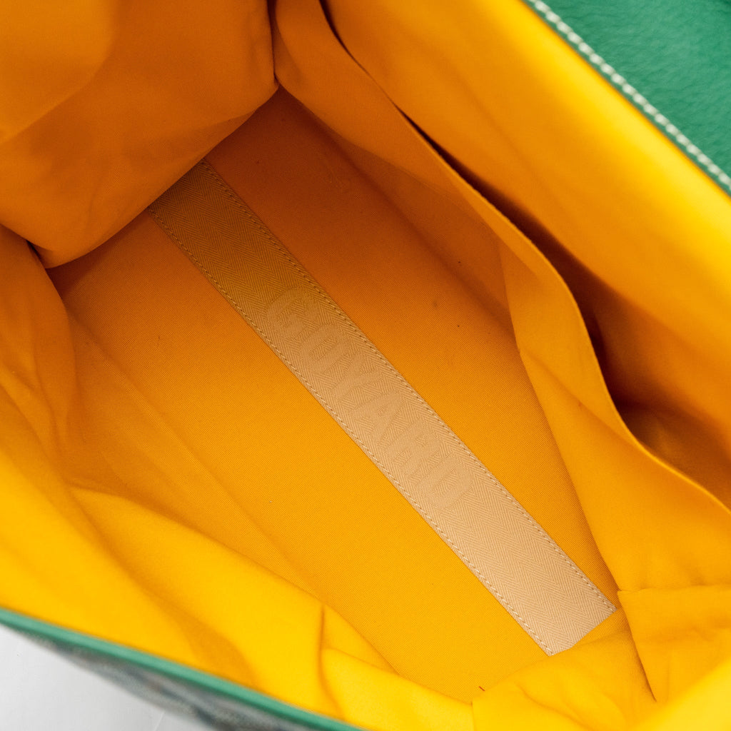 GOYARD SAINT LEGER BACKPACK WITH BULLDOG PRINT CANVAS GREEN SHW