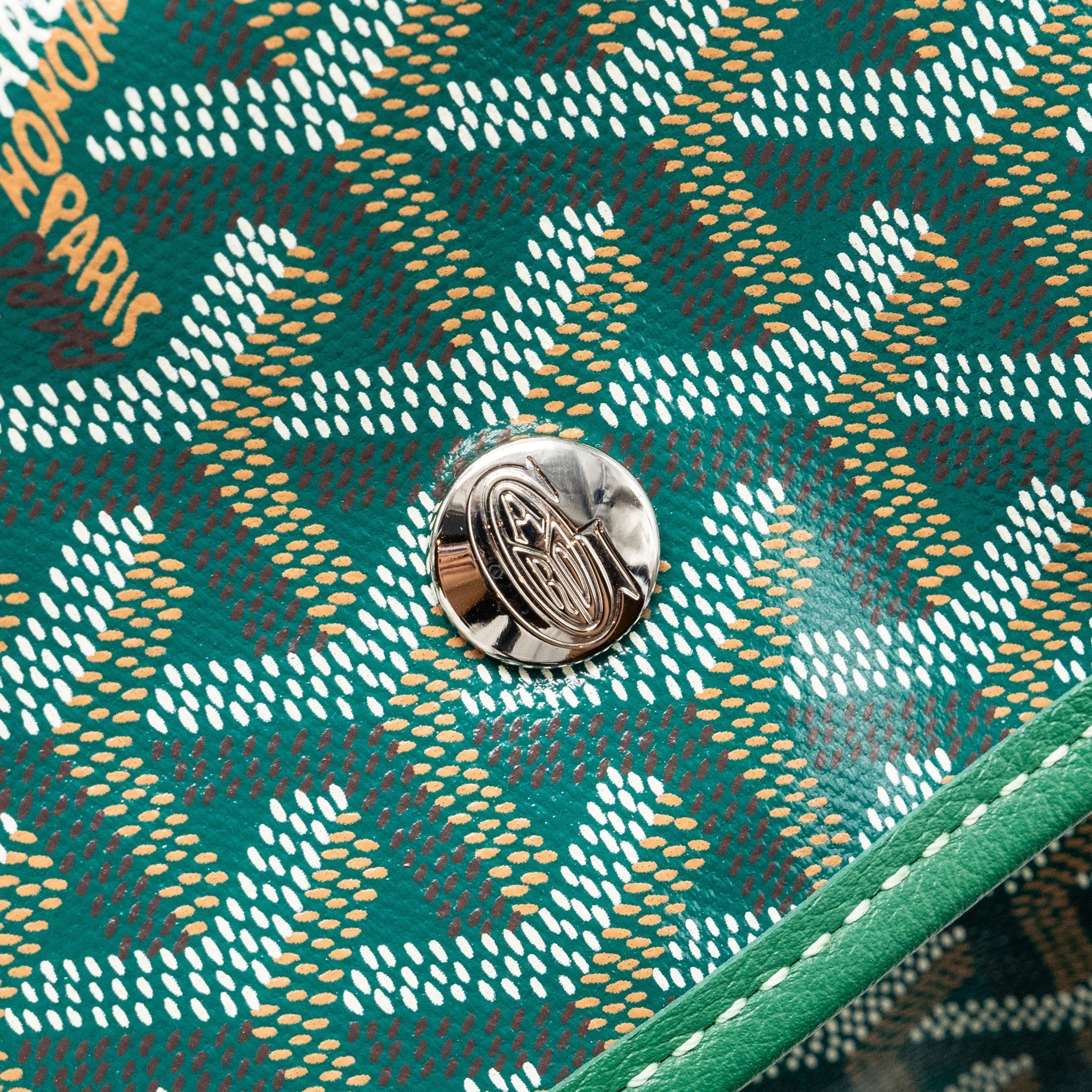 GOYARD SAINT LEGER BACKPACK WITH BULLDOG PRINT CANVAS GREEN SHW