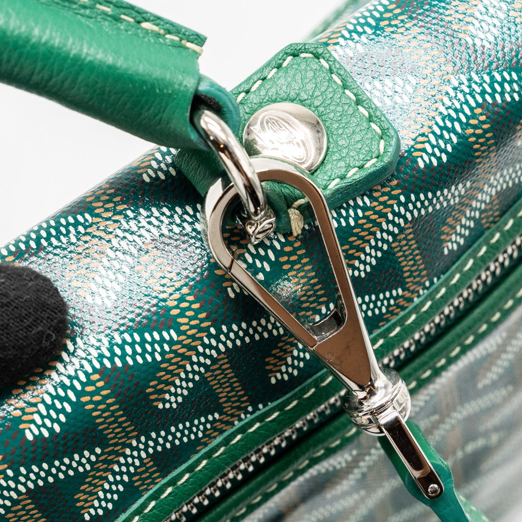 GOYARD SAINT LEGER BACKPACK WITH BULLDOG PRINT CANVAS GREEN SHW