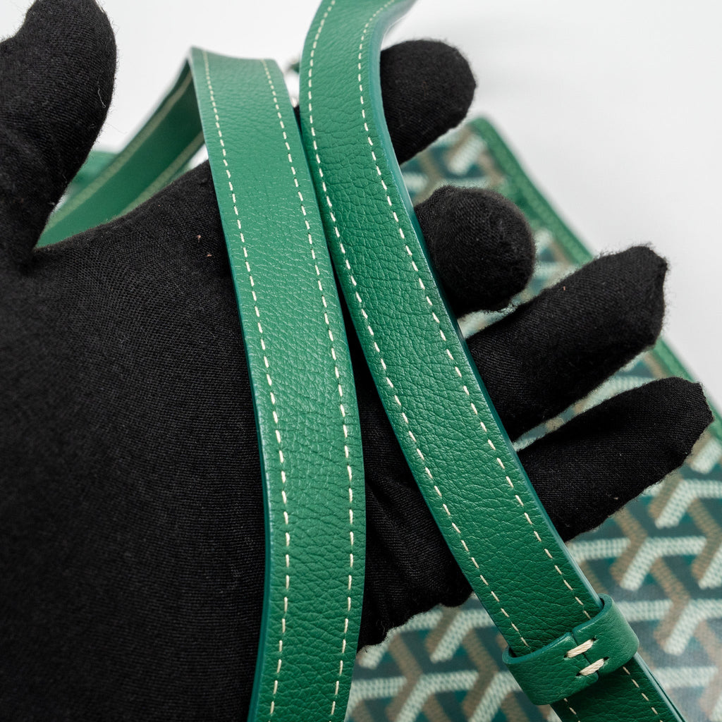 GOYARD SAINT LEGER BACKPACK WITH BULLDOG PRINT CANVAS GREEN SHW