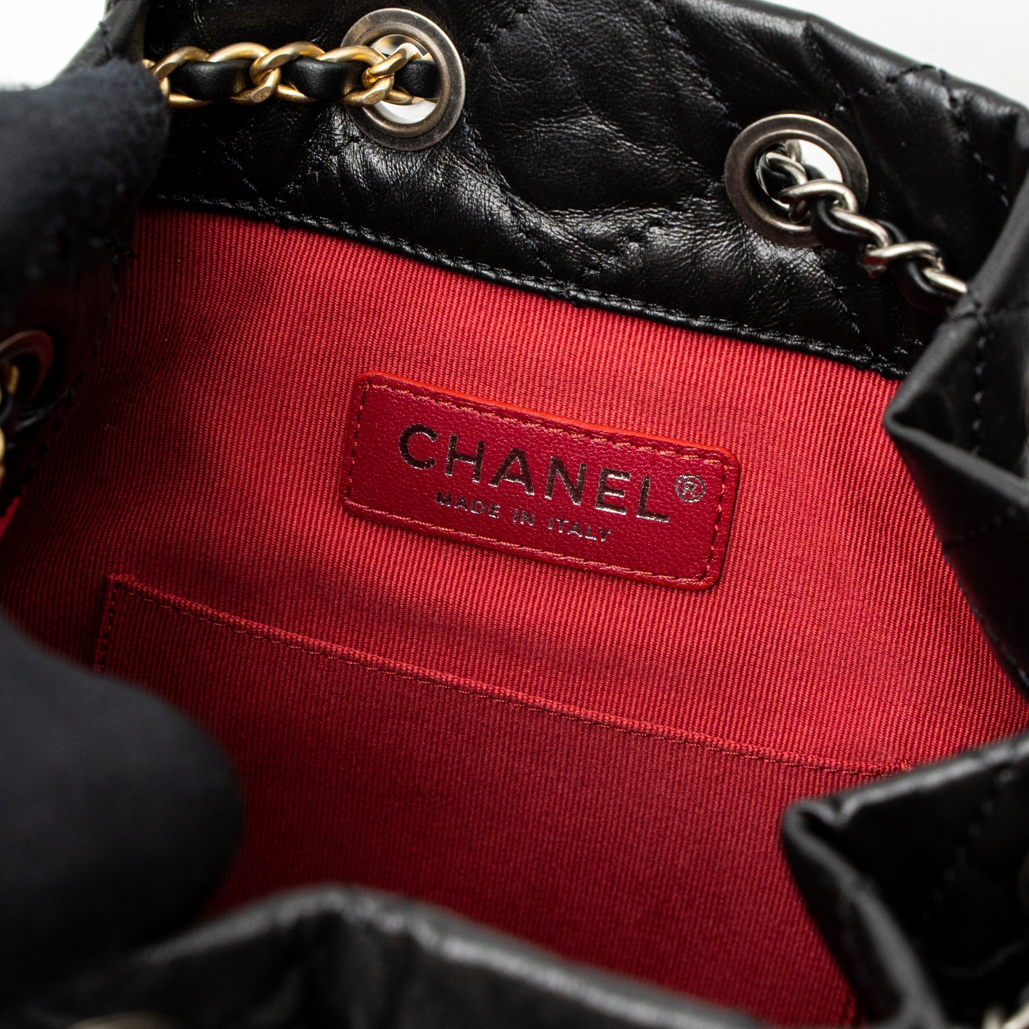 CHANEL SMALL GABRIELLE BACKPACK CALFSKIN BLACK MULTICOLOUR HARDWARE (MICROCHIP)